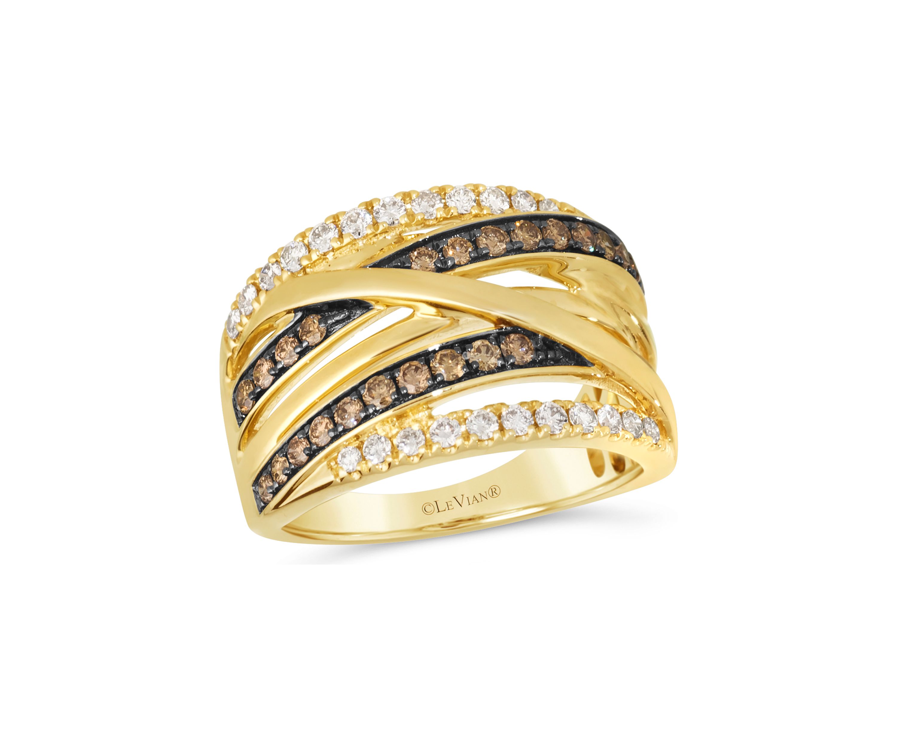 3/4 ct. t.w. Chocolate Diamonds® and Nude Diamonds™ Ring in 14K Honey Gold™