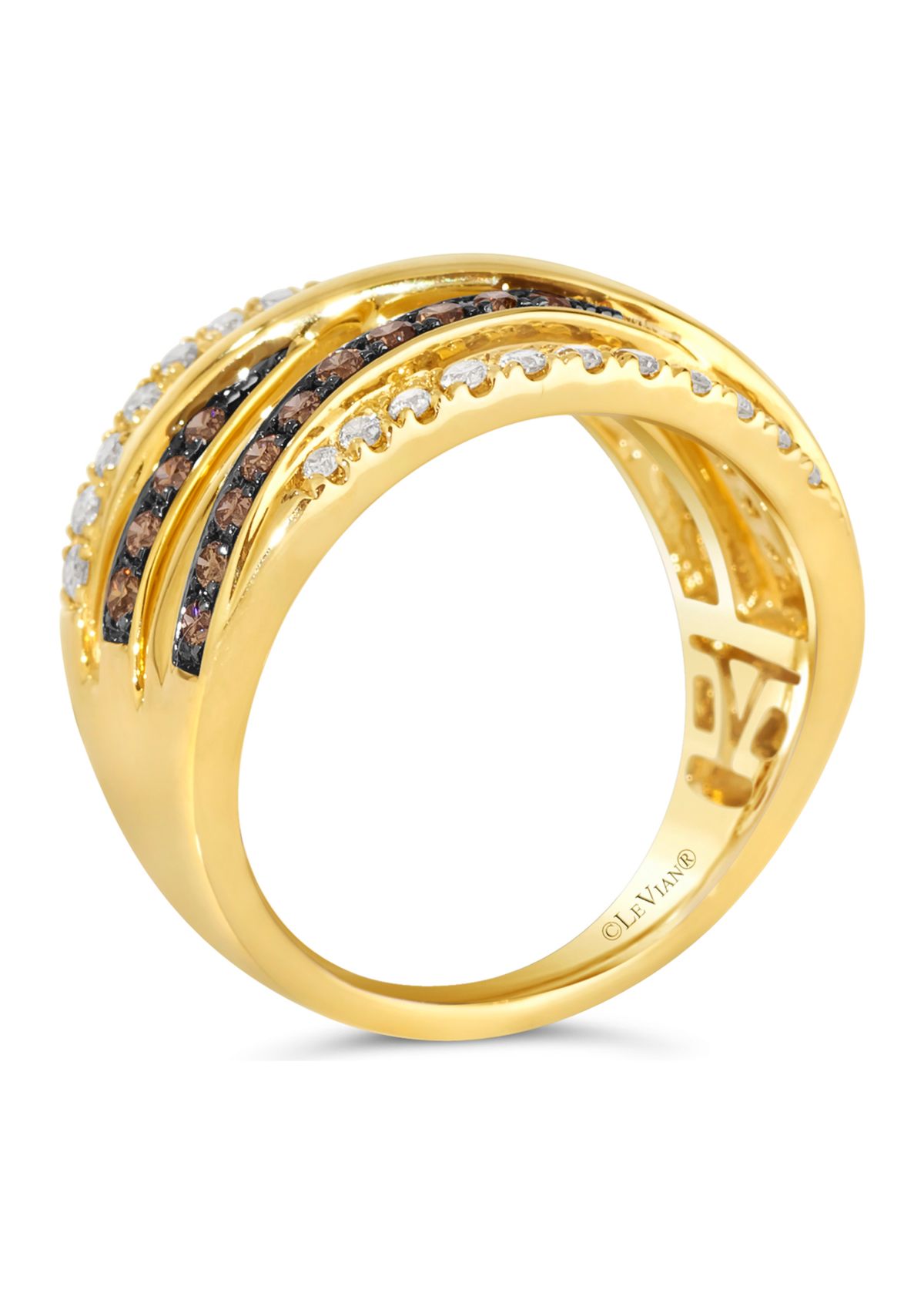 3/4 ct. t.w. Chocolate Diamonds® and Nude Diamonds™ Ring in 14K Honey Gold™