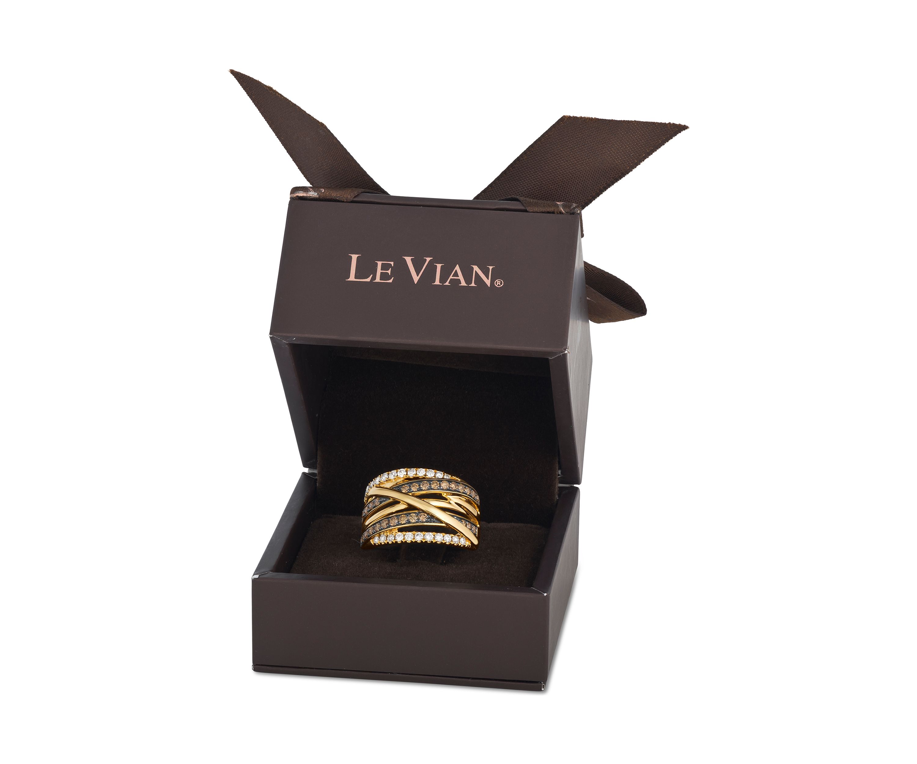 3/4 ct. t.w. Chocolate Diamonds® and Nude Diamonds™ Ring in 14K Honey Gold™
