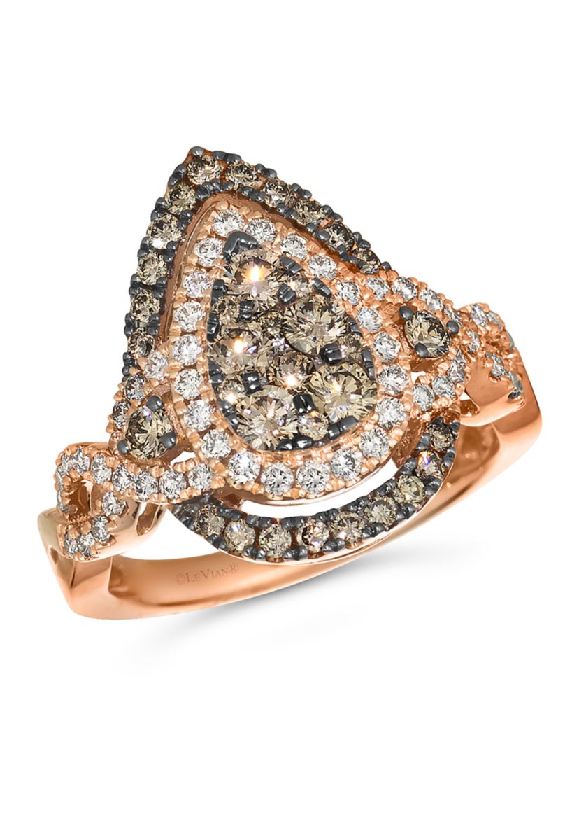 Ring featuring 7/8 ct. t.w. Chocolate Diamonds®, 3/8 ct. t.w. Nude Diamonds™ set in 14K Strawberry Gold®