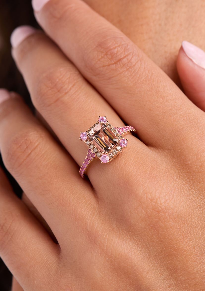 Le Vian® Ring featuring 1.25 ct. t.w. Peach Morganite™, 1/2 ct