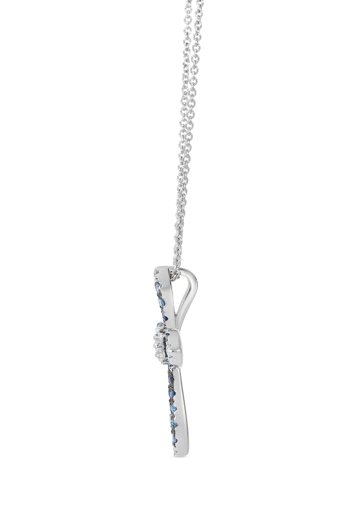1/2 ct. t.w. Denim Ombré®, 1/6 ct. t.w. White Sapphire Pendant Necklace in 14K Vanilla Gold®