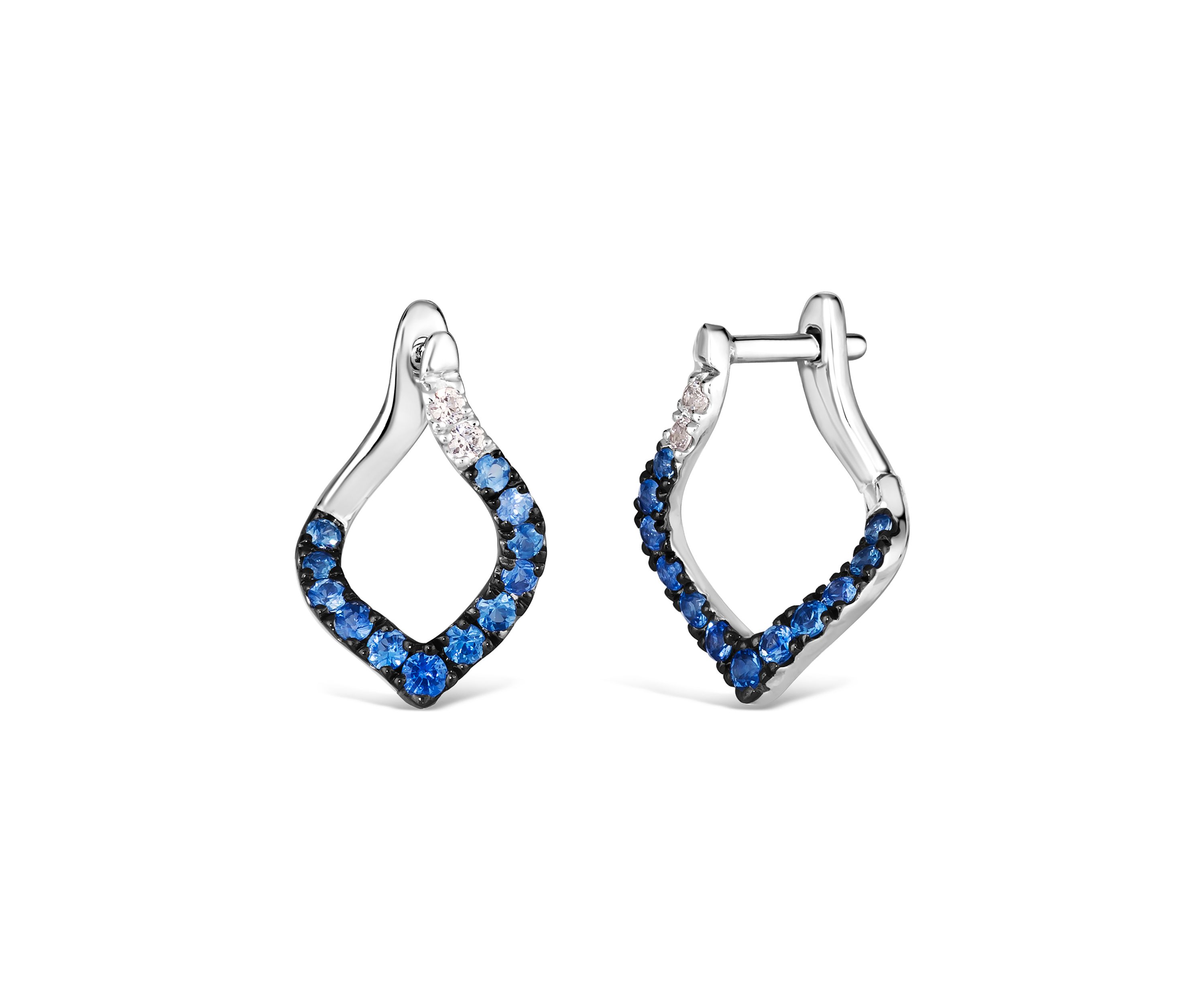 1/2 ct. t.w. Denim Ombré®, 1/15 ct. t.w. White Sapphire Earrings in 14K Vanilla Gold®