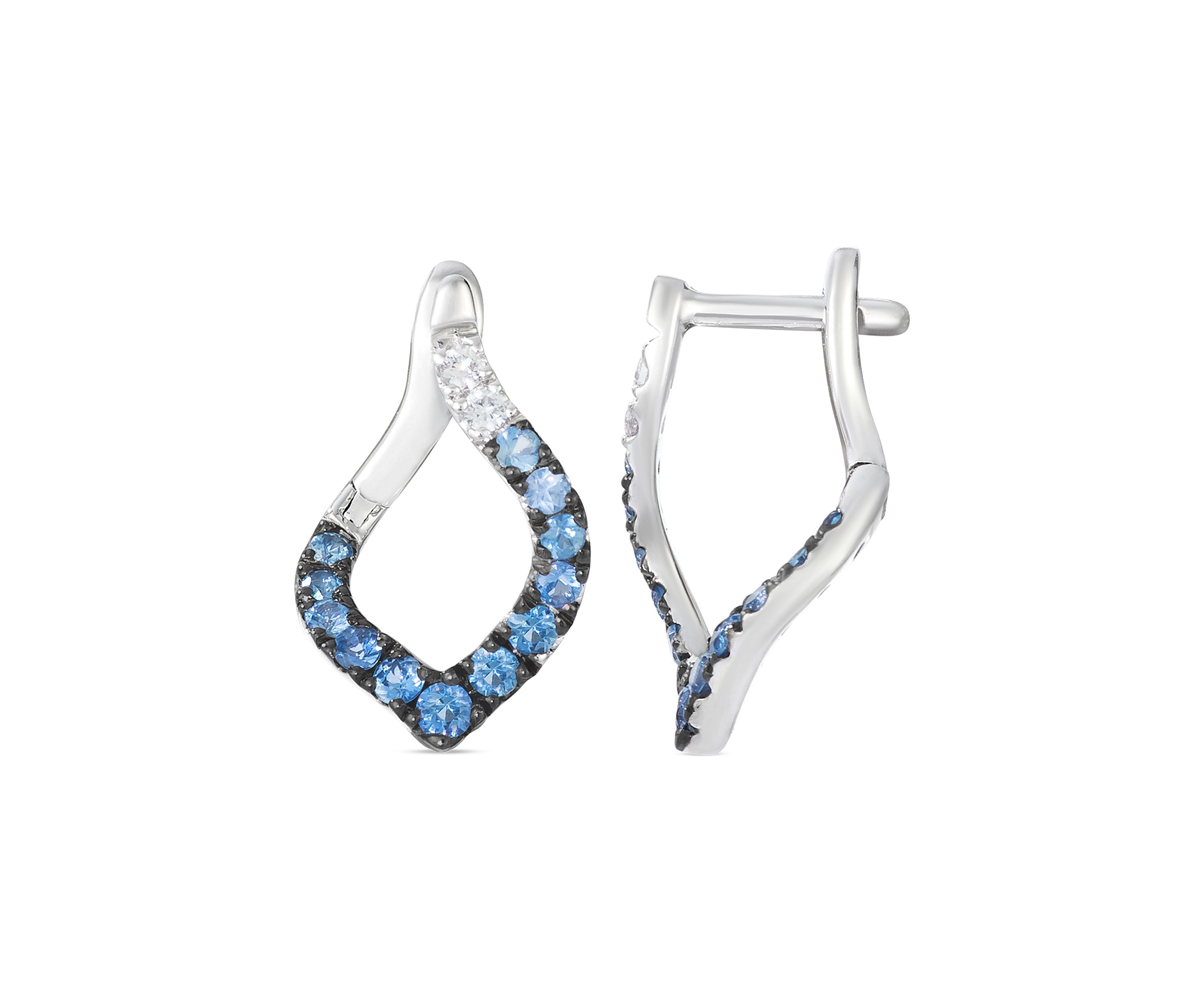 1/2 ct. t.w. Denim Ombré®, 1/15 ct. t.w. White Sapphire Earrings in 14K Vanilla Gold®