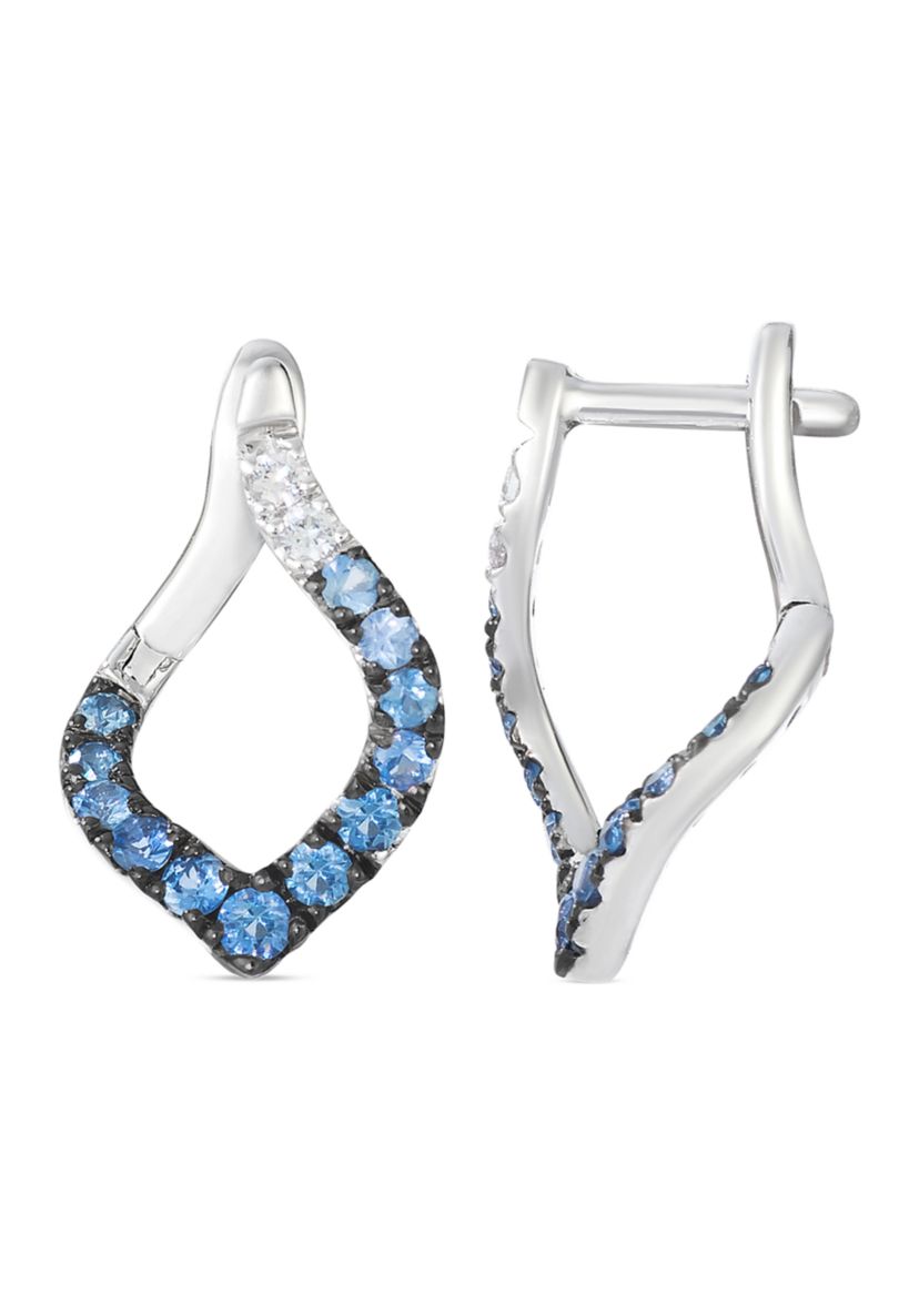 1/2 ct. t.w. Denim Ombré®, 1/15 ct. t.w. White Sapphire Earrings in 14K Vanilla Gold®