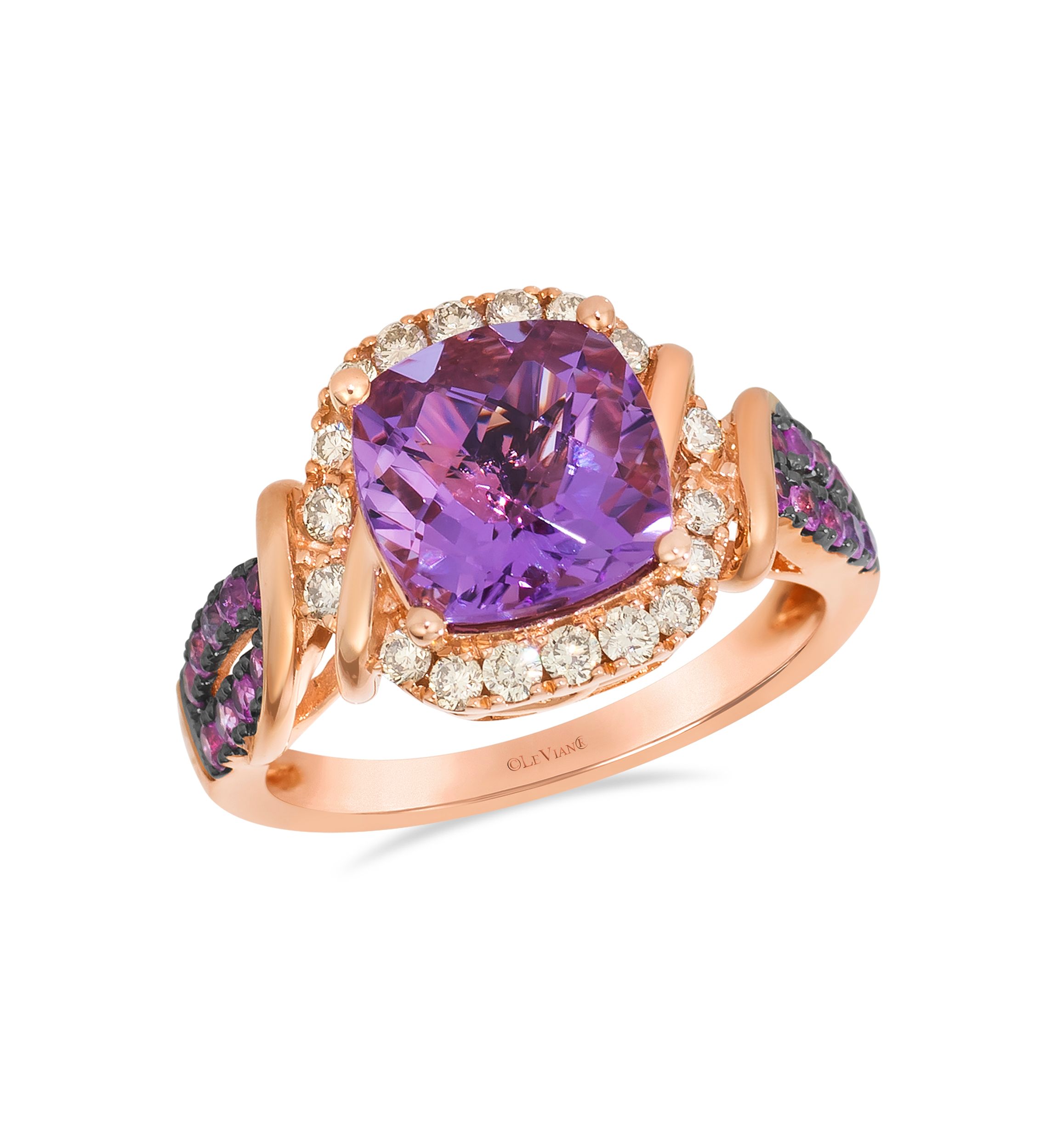 2.75 ct. t.w. Cotton Candy Amethyst®, 1/3 ct. t.w. Bubble Gum Pink Sapphire™, 1/3 ct. t.w. Nude Diamonds™ Ring in 14K Strawberry Gold®