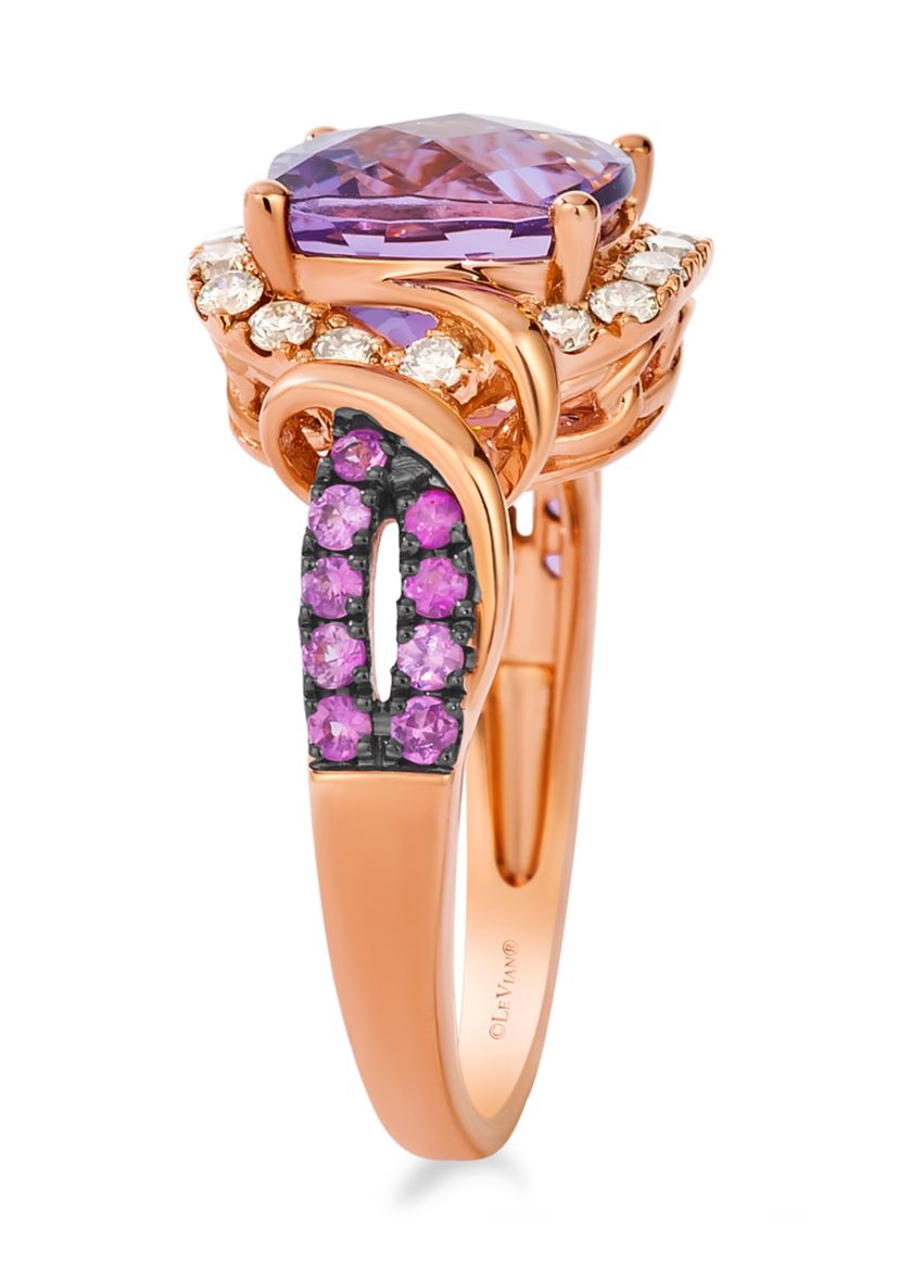 2.75 ct. t.w. Cotton Candy Amethyst®, 1/3 ct. t.w. Bubble Gum Pink Sapphire™, 1/3 ct. t.w. Nude Diamonds™ Ring in 14K Strawberry Gold®