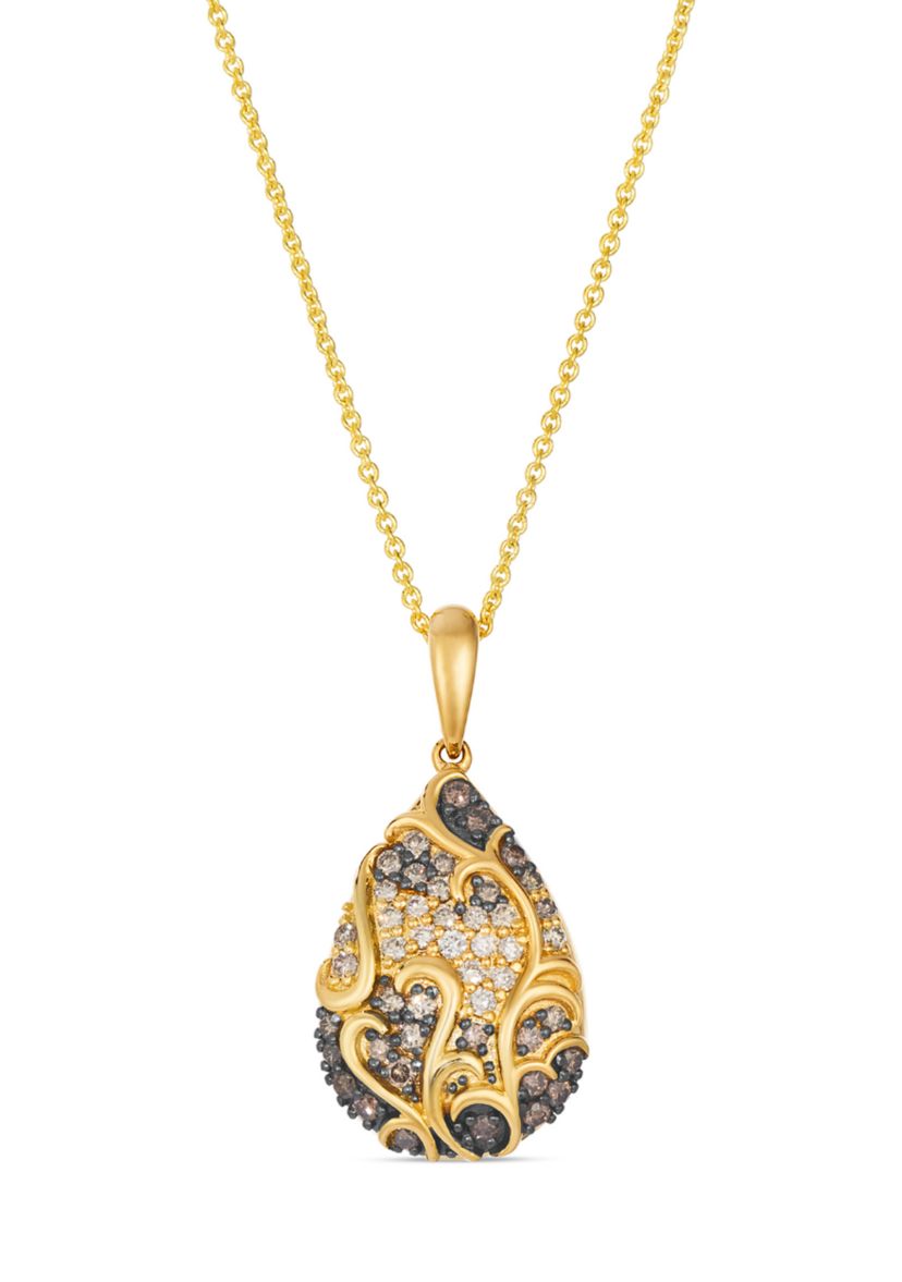 1/3 ct. t.w. Chocolate Ombré Diamonds® Pendant Necklace in 14K Honey Gold™