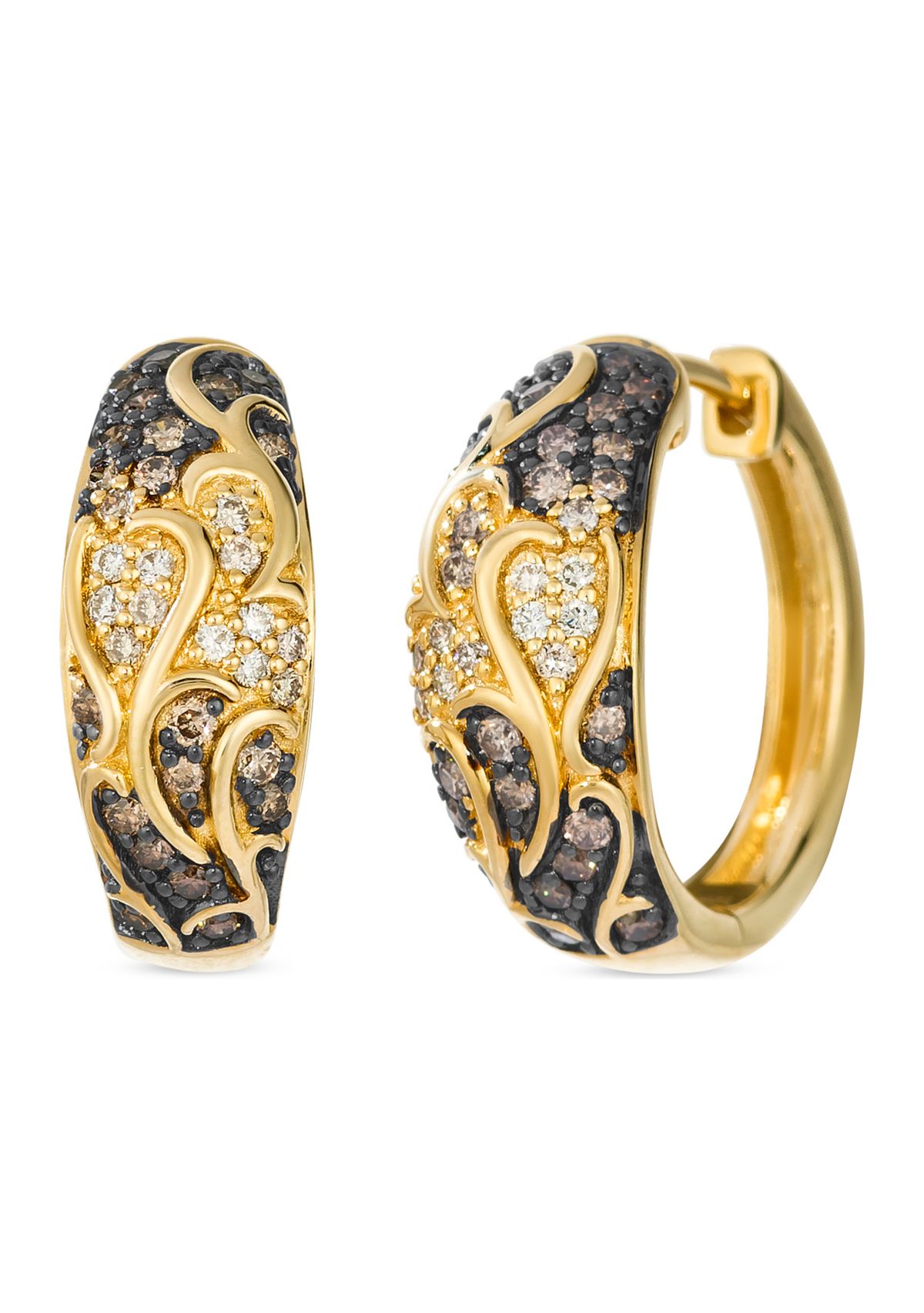 1/2 ct. t.w. Chocolate Ombré Diamonds® Hoop Earrings in 14K Honey Gold™