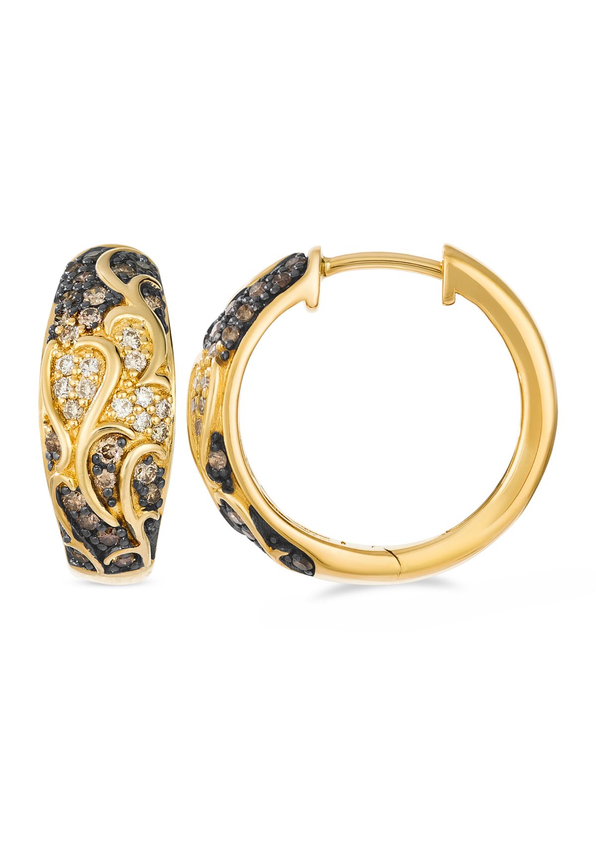 1/2 ct. t.w. Chocolate Ombré Diamonds® Hoop Earrings in 14K Honey Gold™