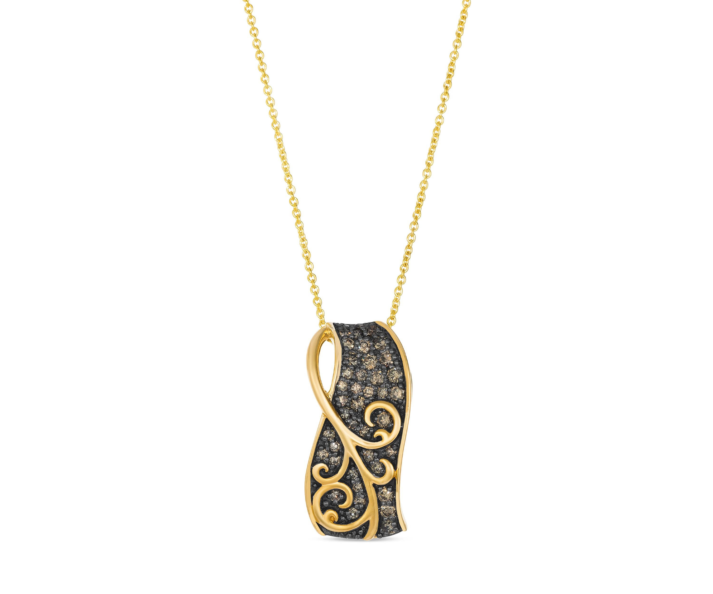1/3 ct. t.w. Chocolate Diamonds® Chocolatier® Pendant Necklace in 14K Honey Gold™