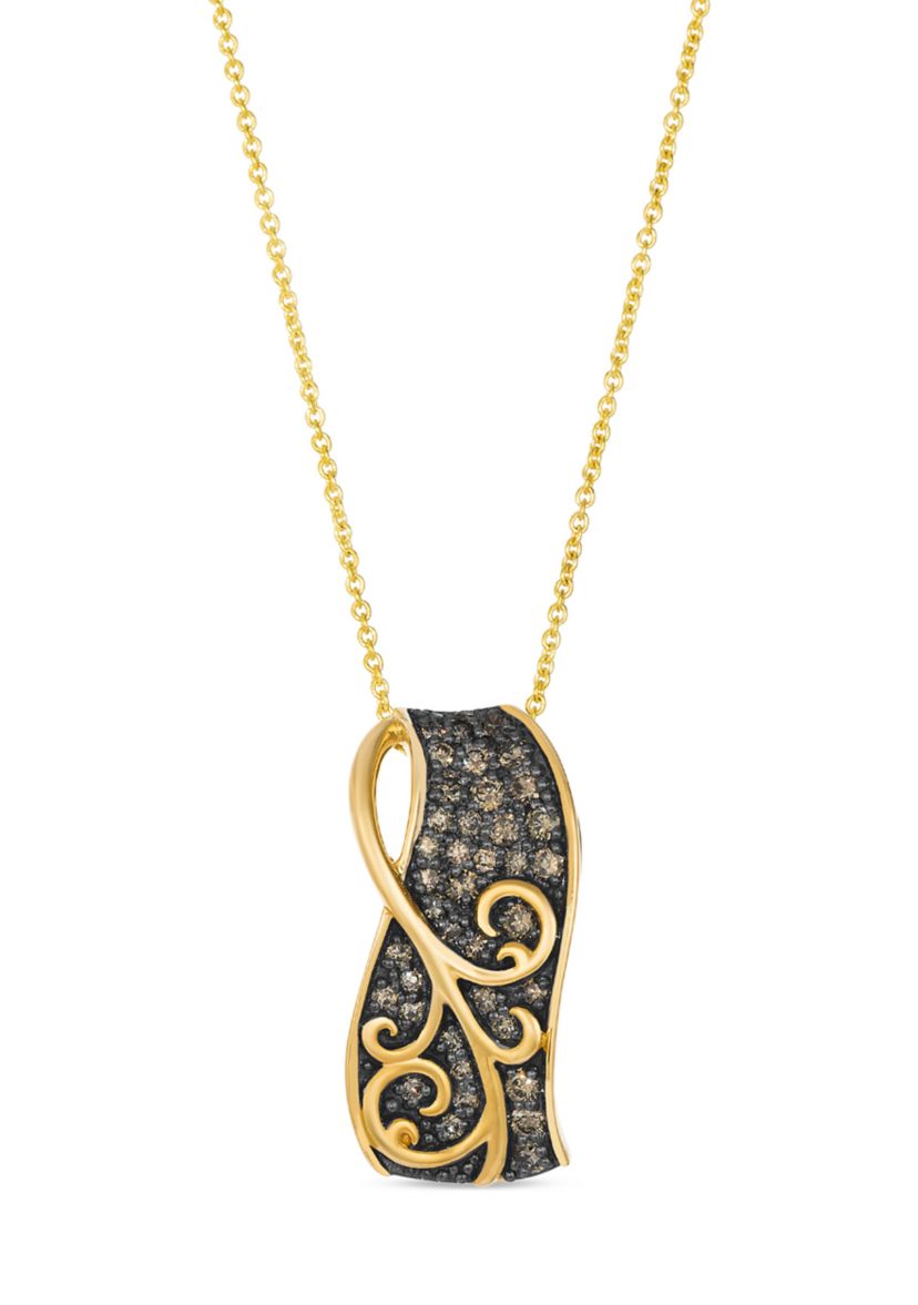 1/3 ct. t.w. Chocolate Diamonds® Chocolatier® Pendant Necklace in 14K Honey Gold™