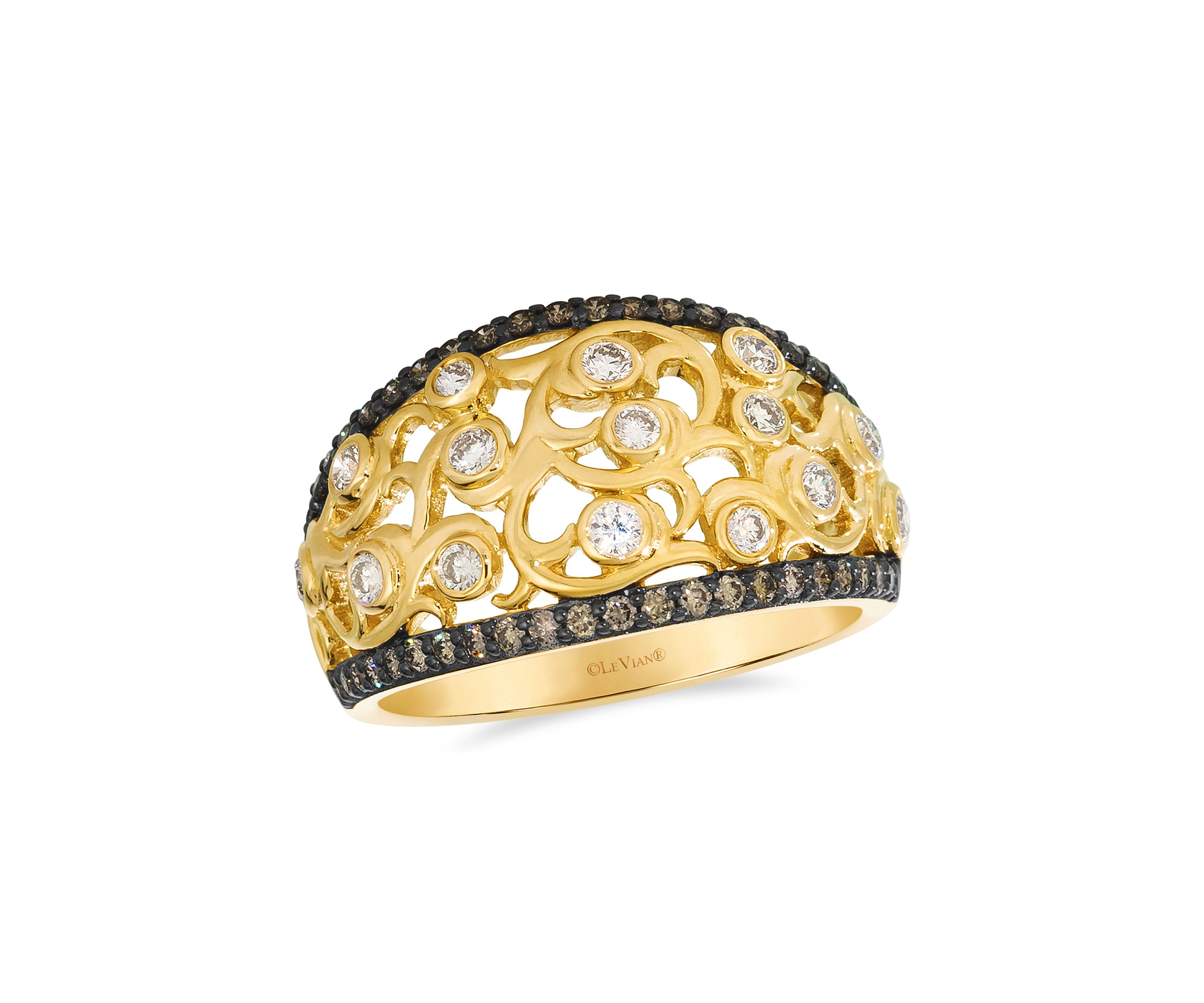 1/3 ct. t.w. Nude Diamonds™ and 1/3 ct. t.w. Chocolate Diamonds® Ring in 14K Honey Gold™