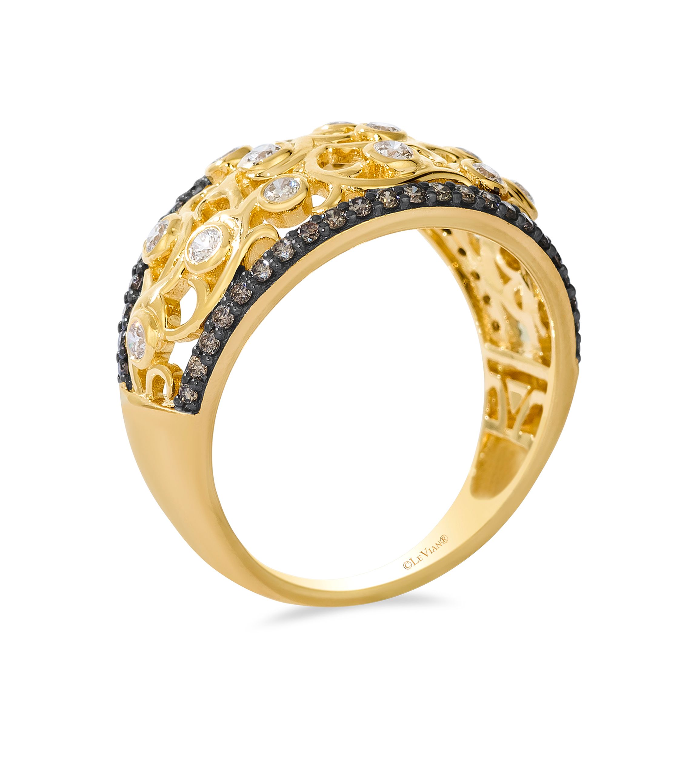 1/3 ct. t.w. Nude Diamonds™ and 1/3 ct. t.w. Chocolate Diamonds® Ring in 14K Honey Gold™