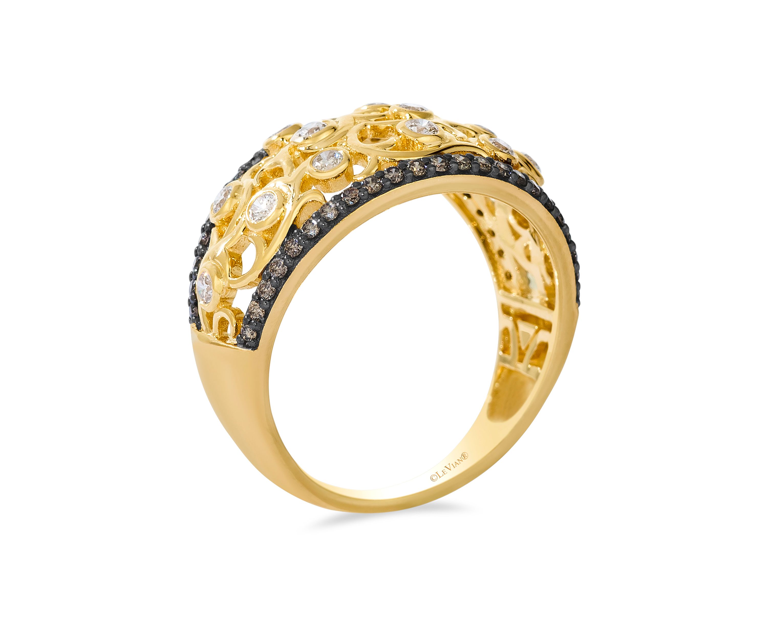 1/3 ct. t.w. Nude Diamonds™ and 1/3 ct. t.w. Chocolate Diamonds® Ring in 14K Honey Gold™