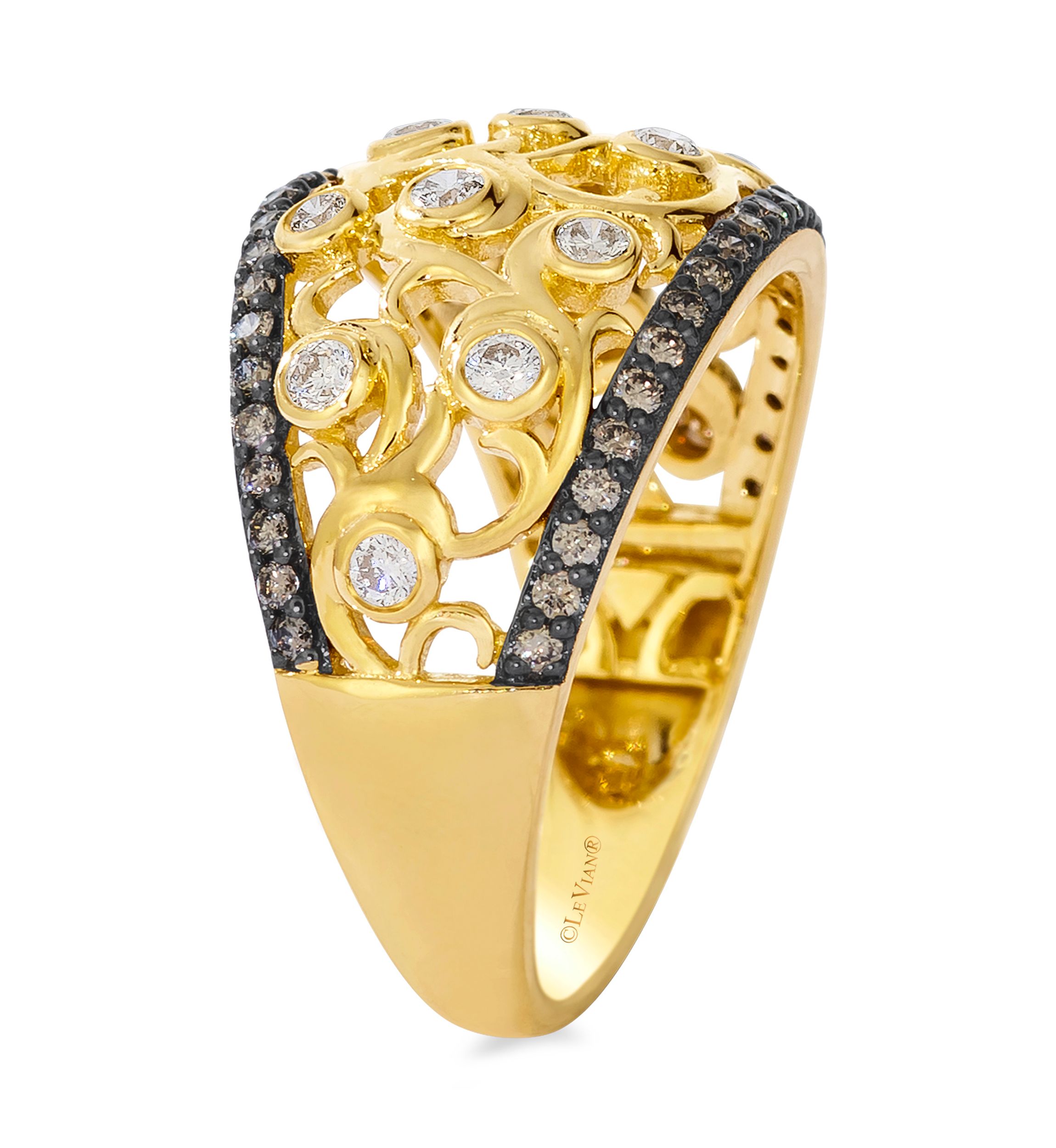 1/3 ct. t.w. Nude Diamonds™ and 1/3 ct. t.w. Chocolate Diamonds® Ring in 14K Honey Gold™