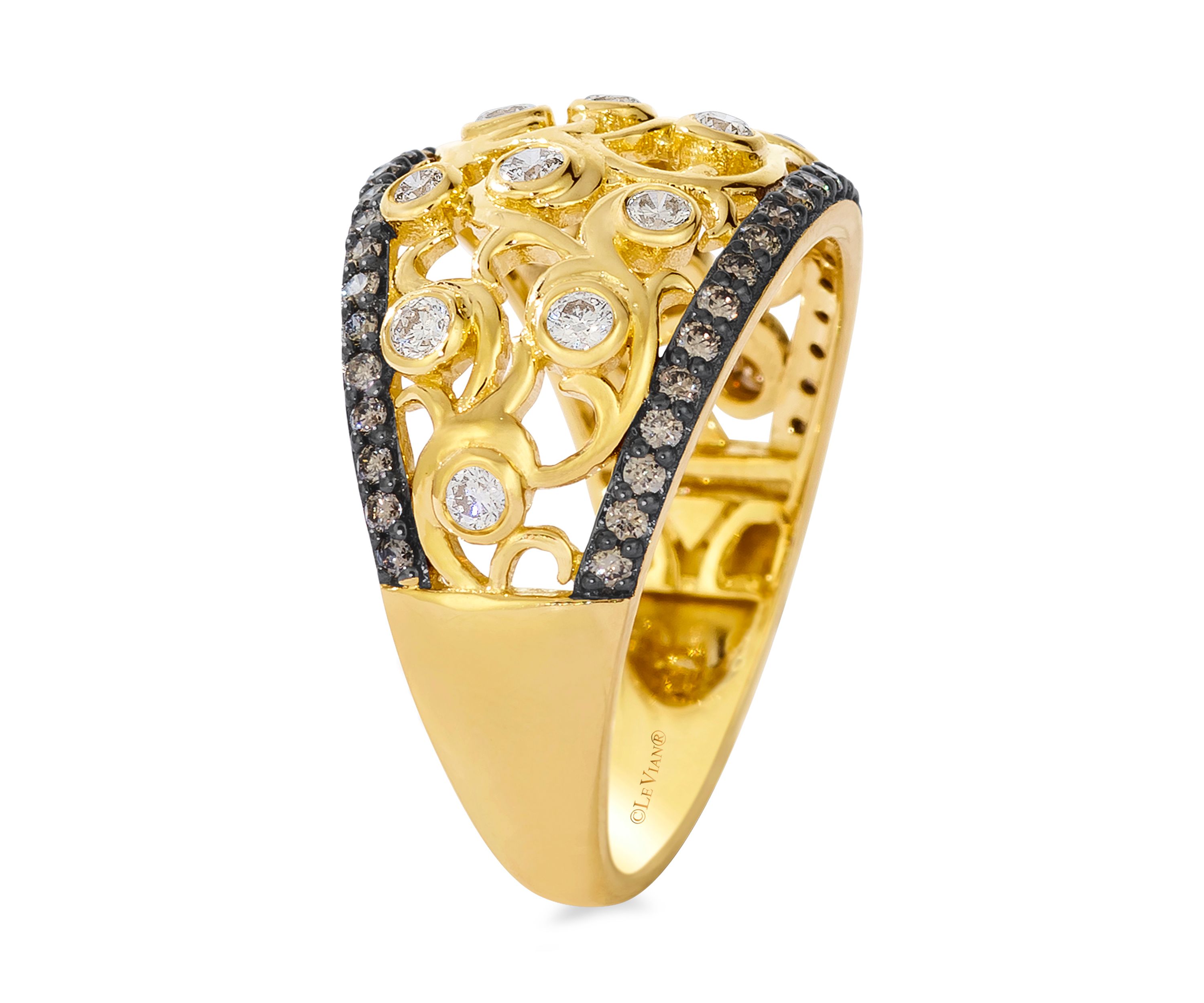 1/3 ct. t.w. Nude Diamonds™ and 1/3 ct. t.w. Chocolate Diamonds® Ring in 14K Honey Gold™