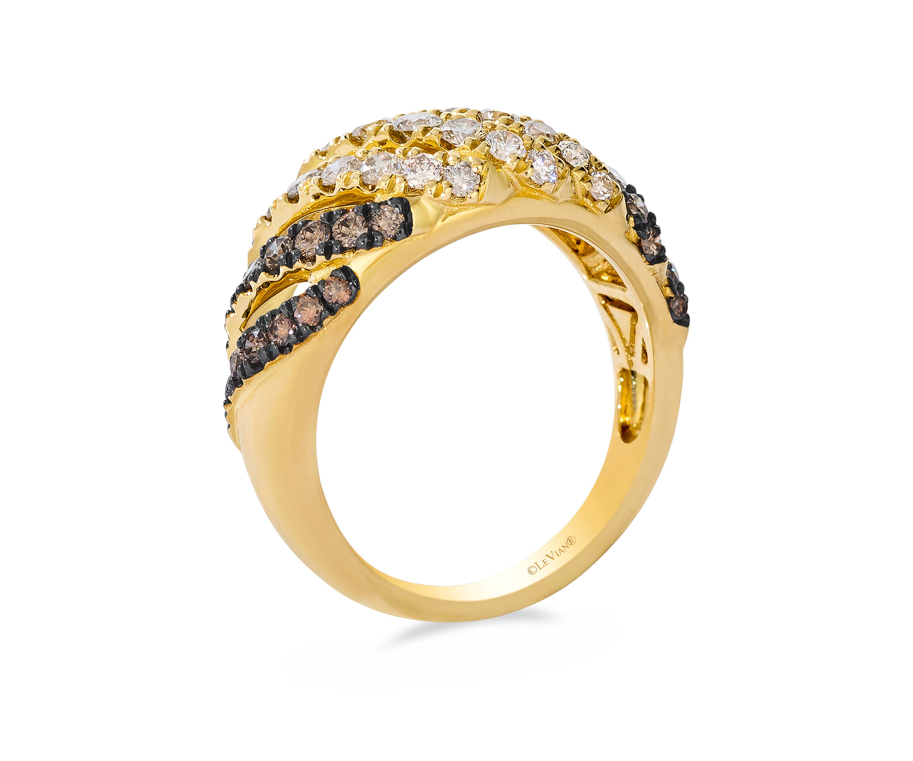 1.13 ct. t.w. Chocolate Ombré Diamonds® Ombré Ring in 14K Honey Gold™