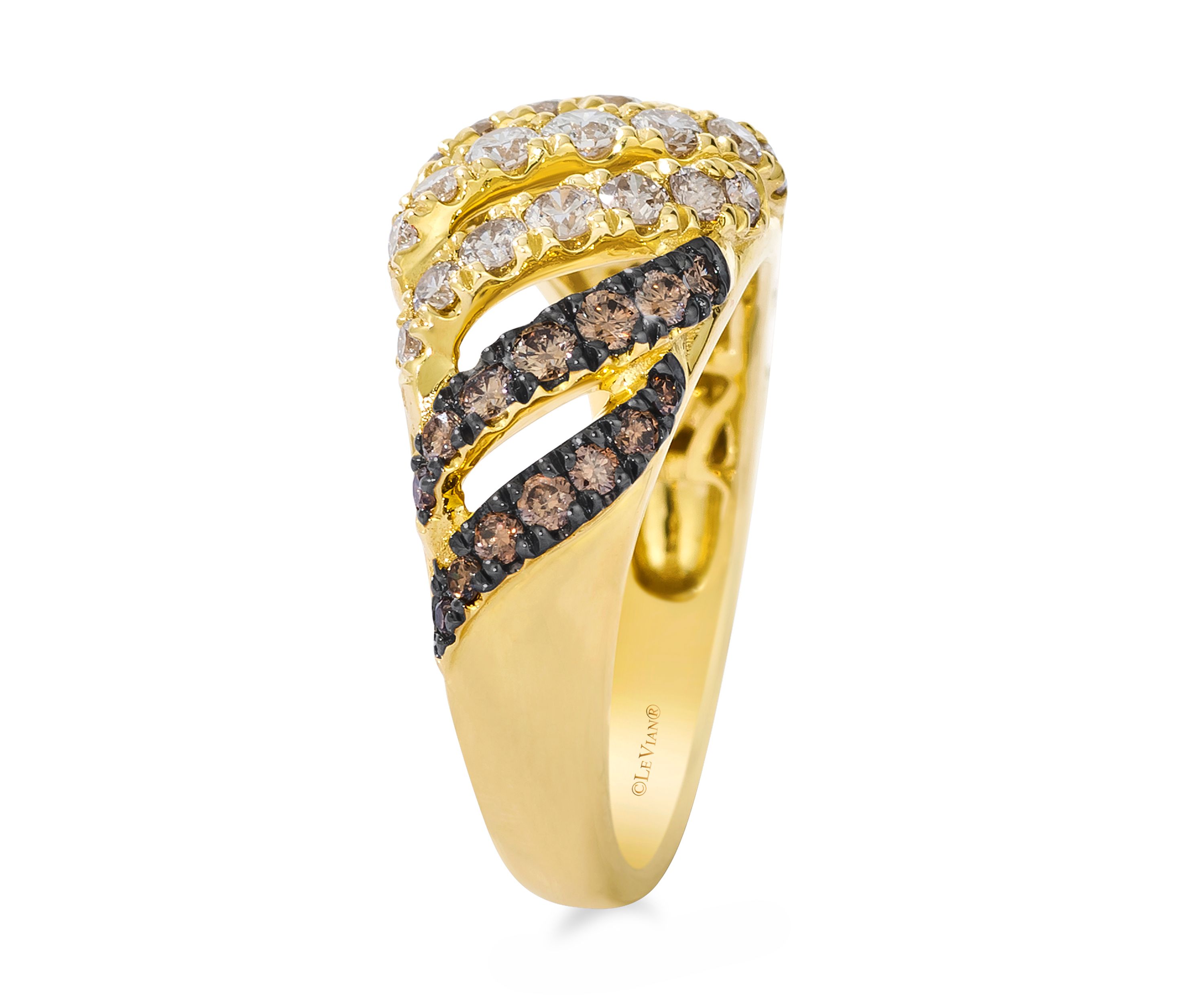 1.13 ct. t.w. Chocolate Ombré Diamonds® Ombré Ring in 14K Honey Gold™