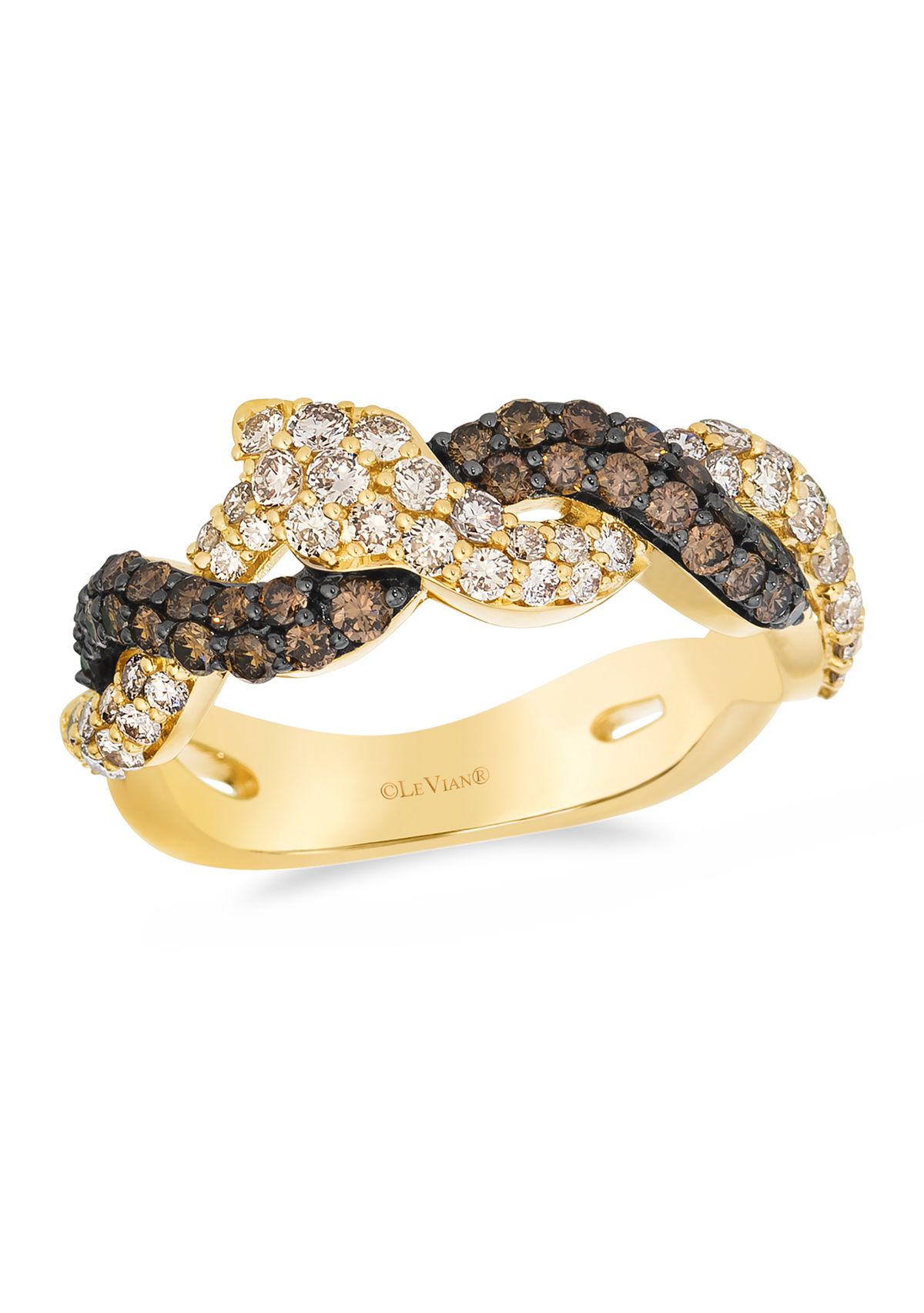 5/8 ct. t.w. Nude Diamonds™, 1/2 ct. t.w. Chocolate Diamonds® Snake Ring in 14K Honey Gold™