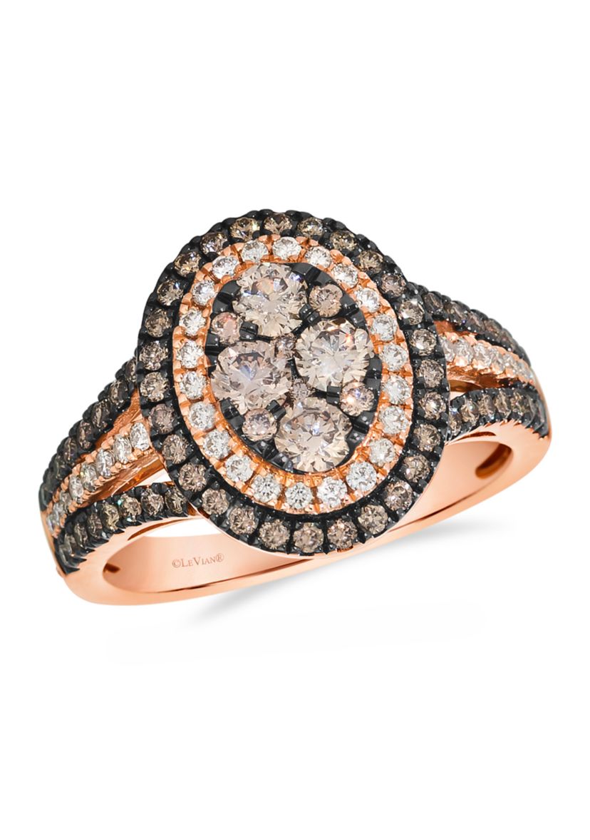 1 ct. t.w. Chocolate Diamonds®, 1/4 ct. t.w. Nude Diamonds™ Ring in 14K Strawberry Gold®
