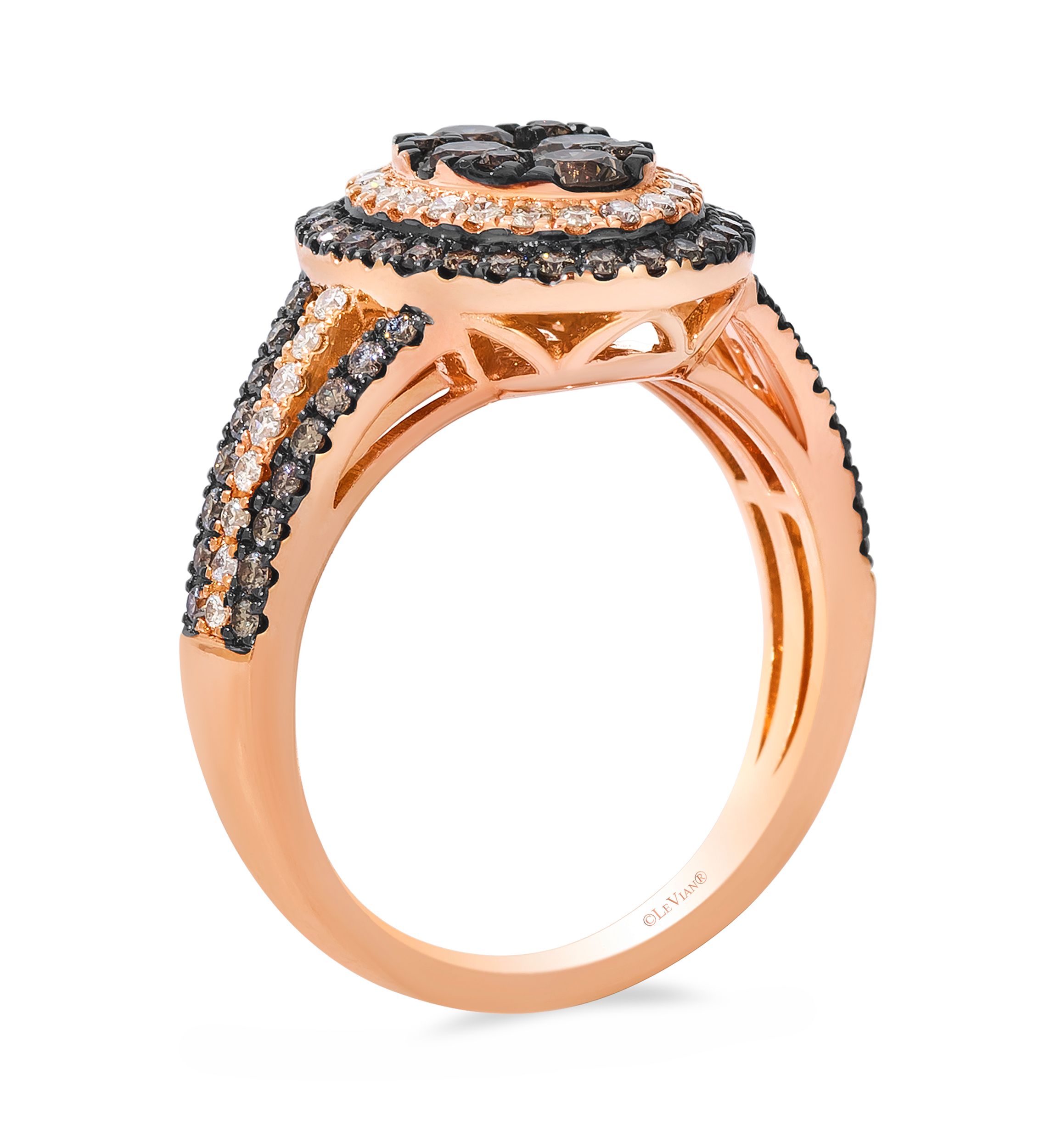 1 ct. t.w. Chocolate Diamonds®, 1/4 ct. t.w. Nude Diamonds™ Ring in 14K Strawberry Gold®