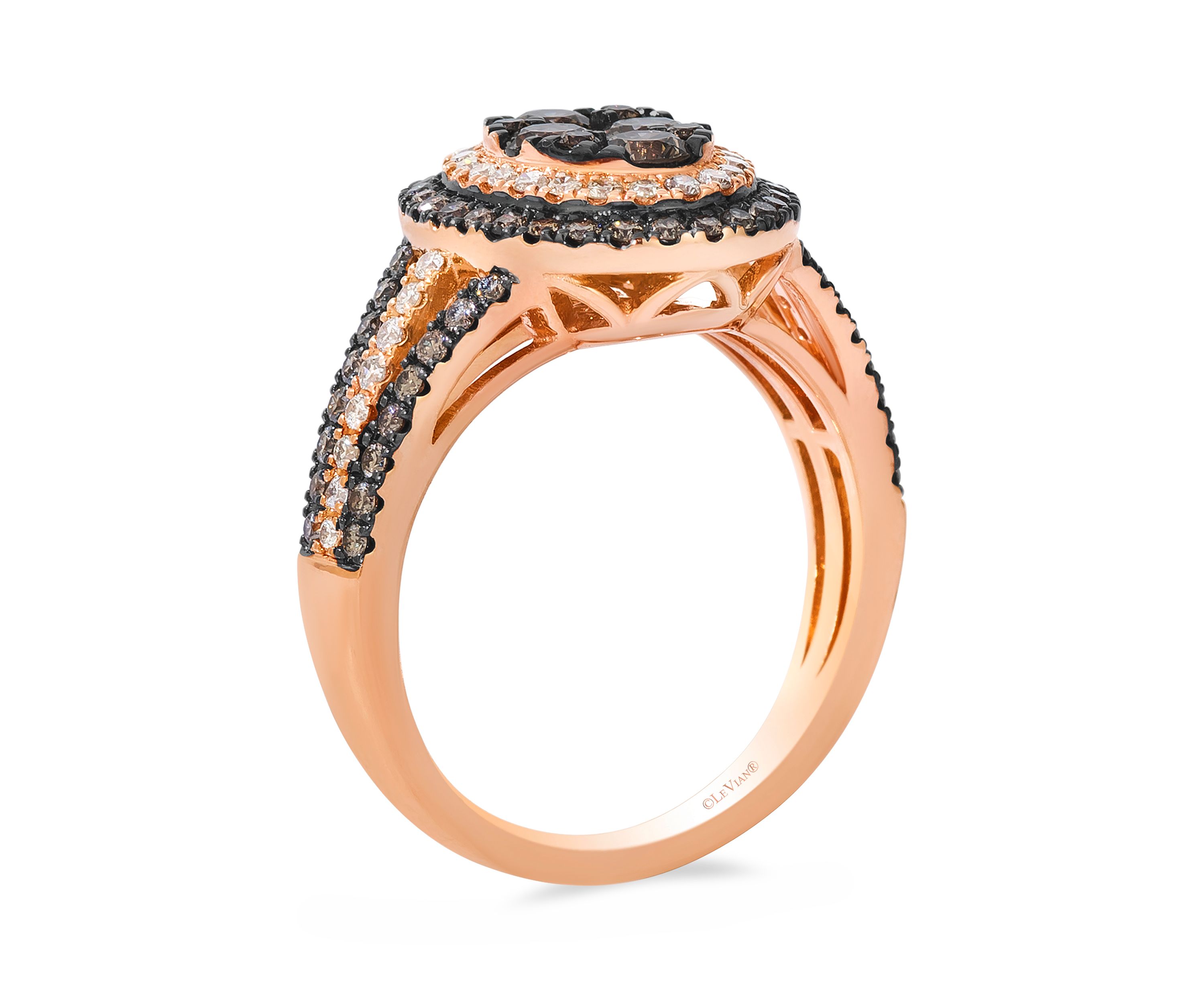 1 ct. t.w. Chocolate Diamonds®, 1/4 ct. t.w. Nude Diamonds™ Ring in 14K Strawberry Gold®