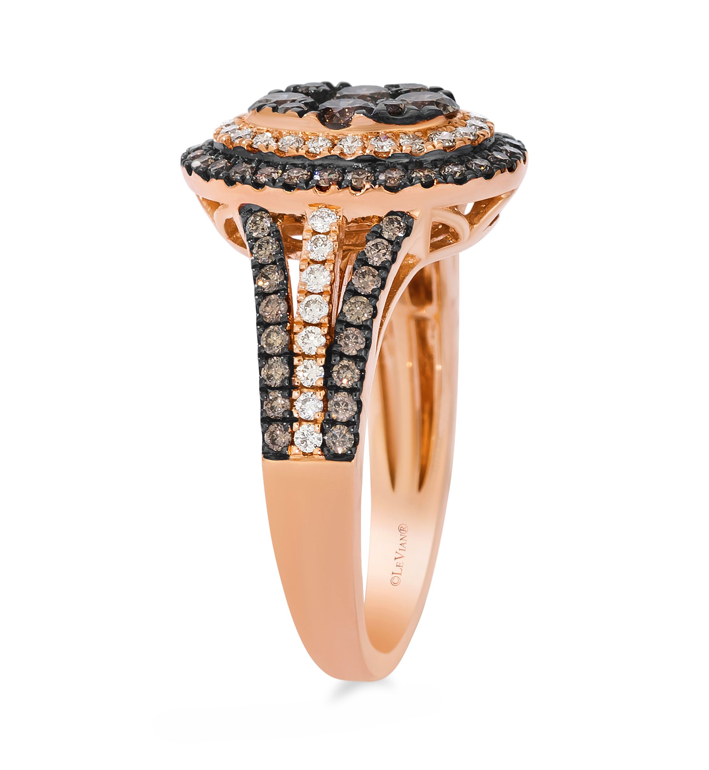 1 ct. t.w. Chocolate Diamonds®, 1/4 ct. t.w. Nude Diamonds™ Ring in 14K Strawberry Gold®