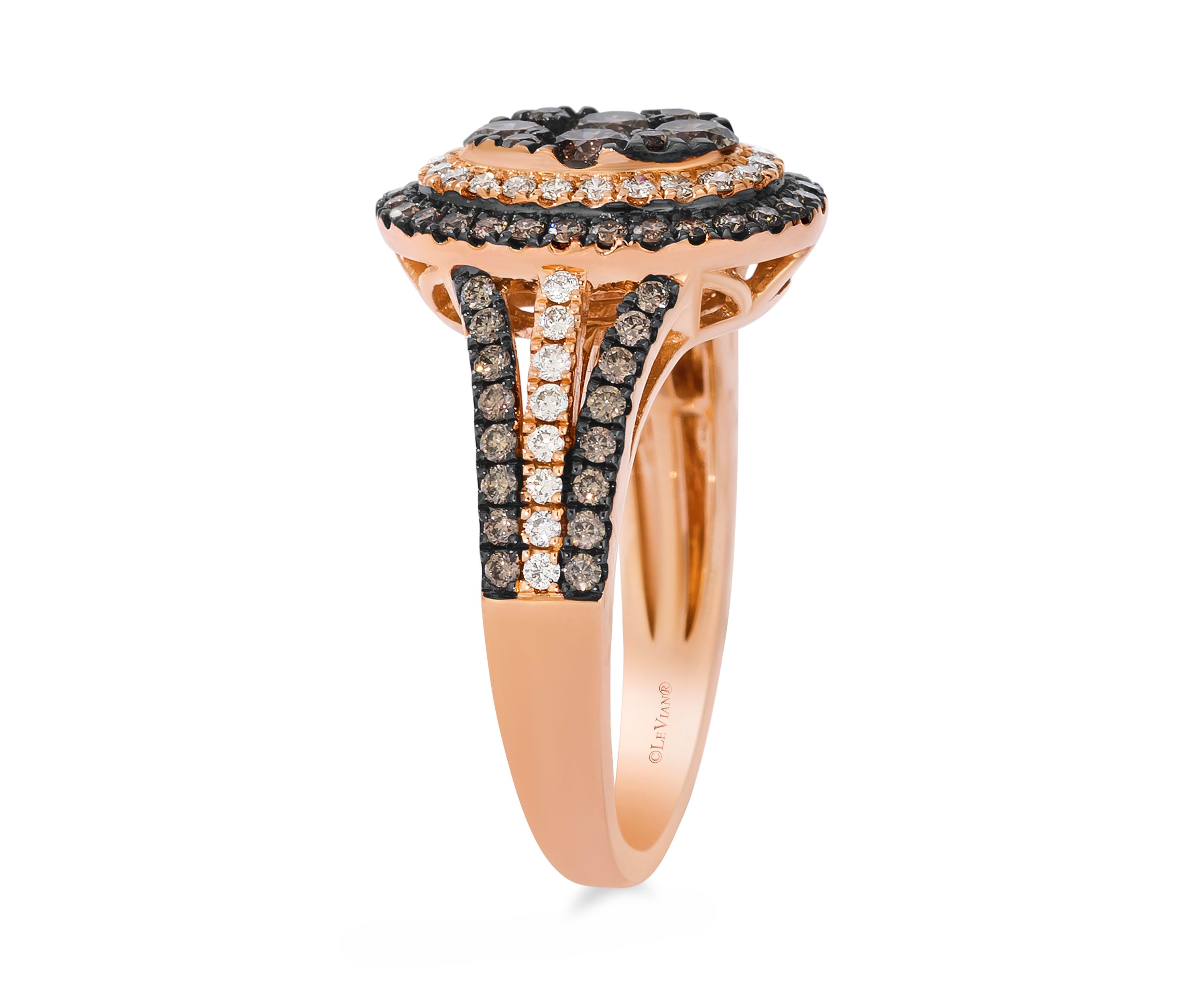 1 ct. t.w. Chocolate Diamonds®, 1/4 ct. t.w. Nude Diamonds™ Ring in 14K Strawberry Gold®