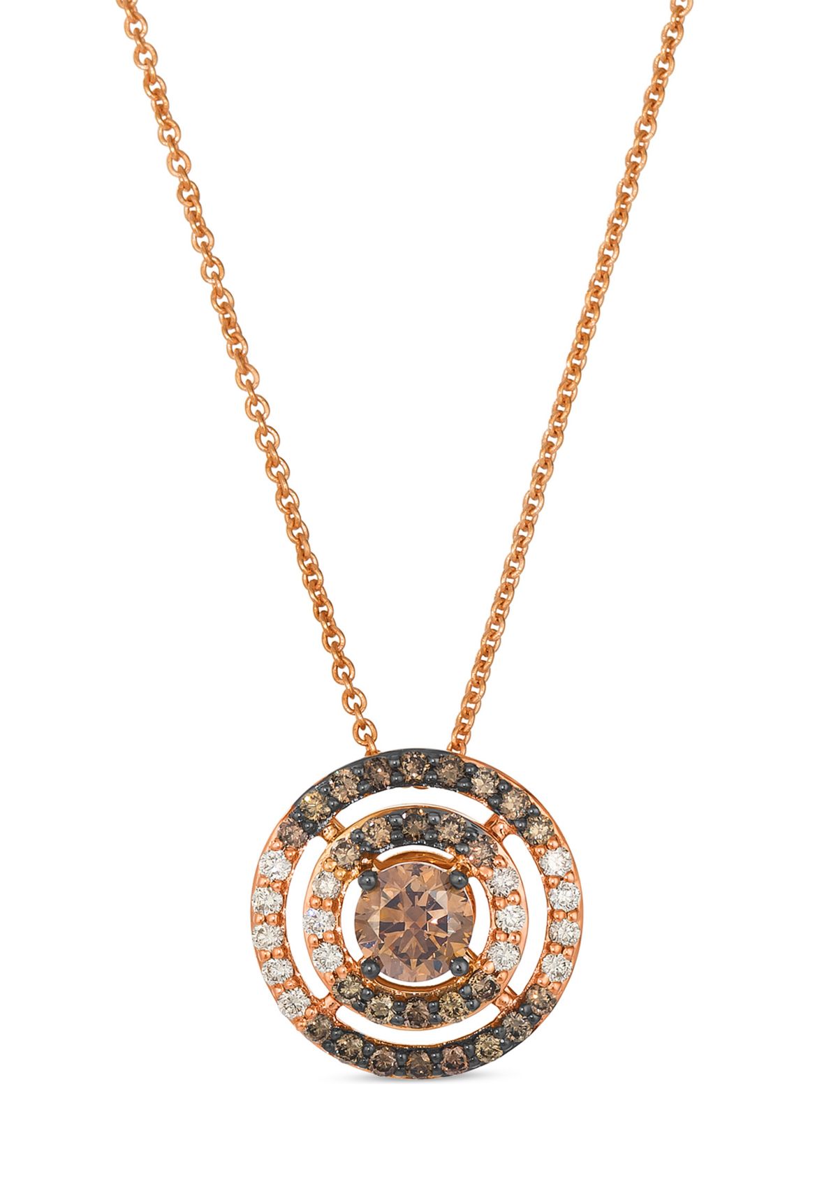 1/3 ct. t.w. Chocolate Diamonds®, 1/3 ct. t.w. Chocolate Ombré Diamonds® Chocolatier® Pendant Necklace in 14K Strawberry Gold®