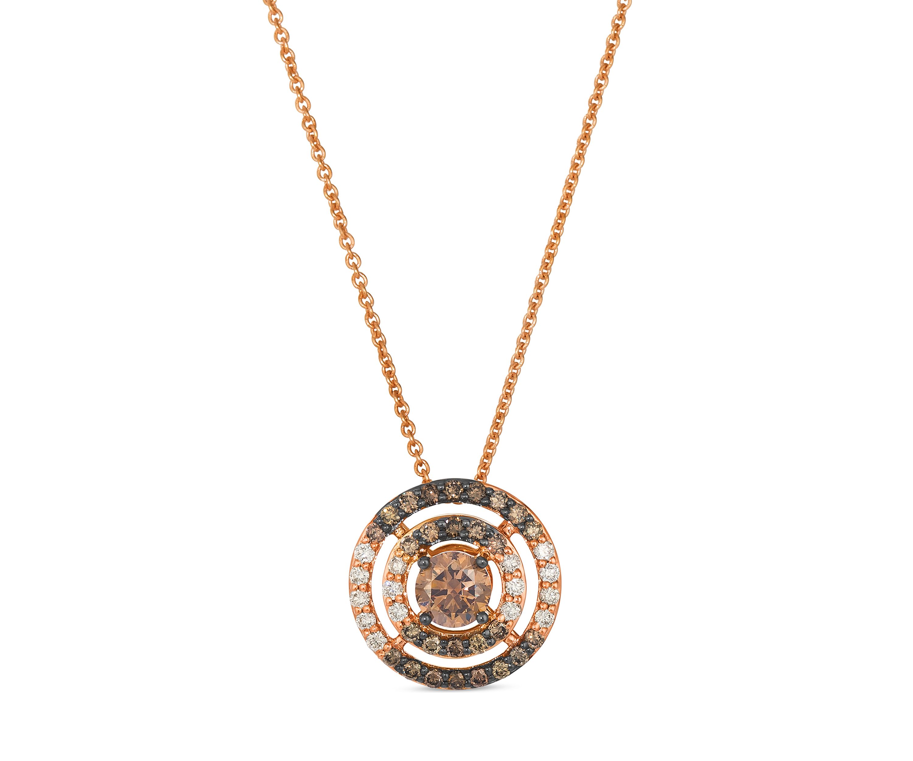 1/3 ct. t.w. Chocolate Diamonds®, 1/3 ct. t.w. Chocolate Ombré Diamonds® Chocolatier® Pendant Necklace in 14K Strawberry Gold®