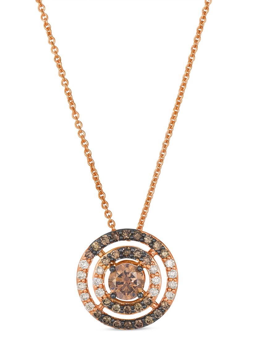 1/3 ct. t.w. Chocolate Diamonds®, 1/3 ct. t.w. Chocolate Ombré Diamonds® Chocolatier® Pendant Necklace in 14K Strawberry Gold®