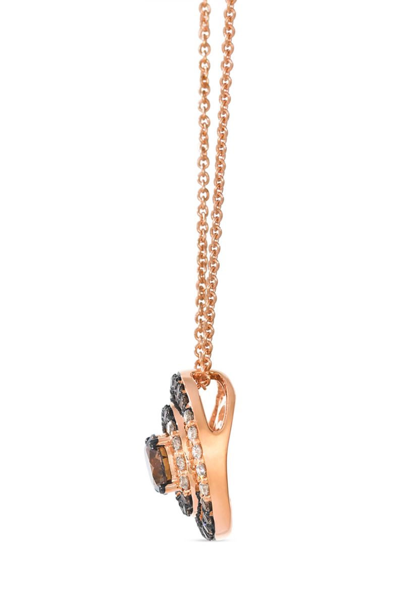 1/3 ct. t.w. Chocolate Diamonds®, 1/3 ct. t.w. Chocolate Ombré Diamonds® Chocolatier® Pendant Necklace in 14K Strawberry Gold®