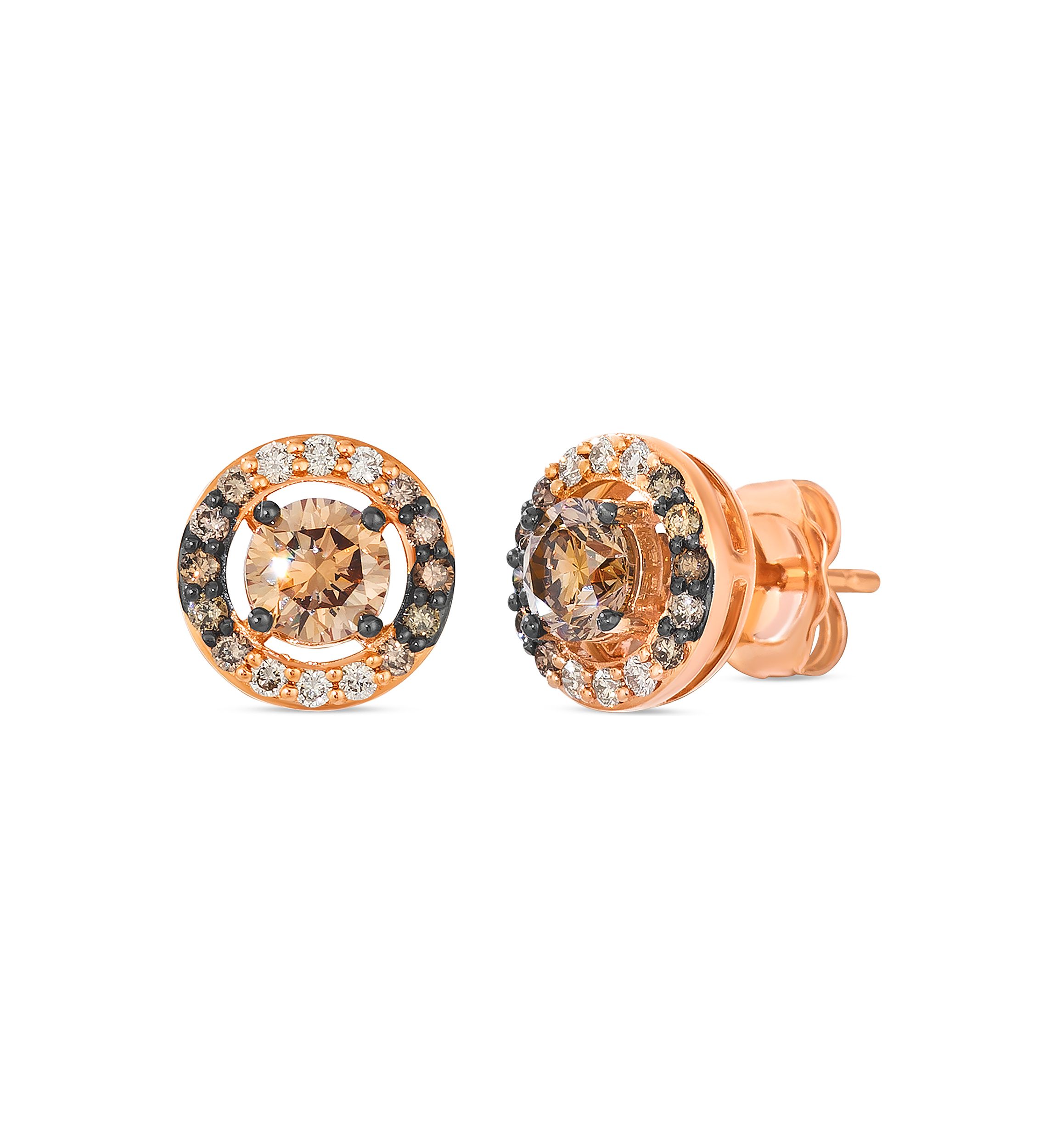 5/8 ct. t.w. Chocolate Diamonds® , 1/4 ct. t.w. Chocolate Ombré Diamonds® Chocolatier® Earrings in 14K Strawberry Gold®