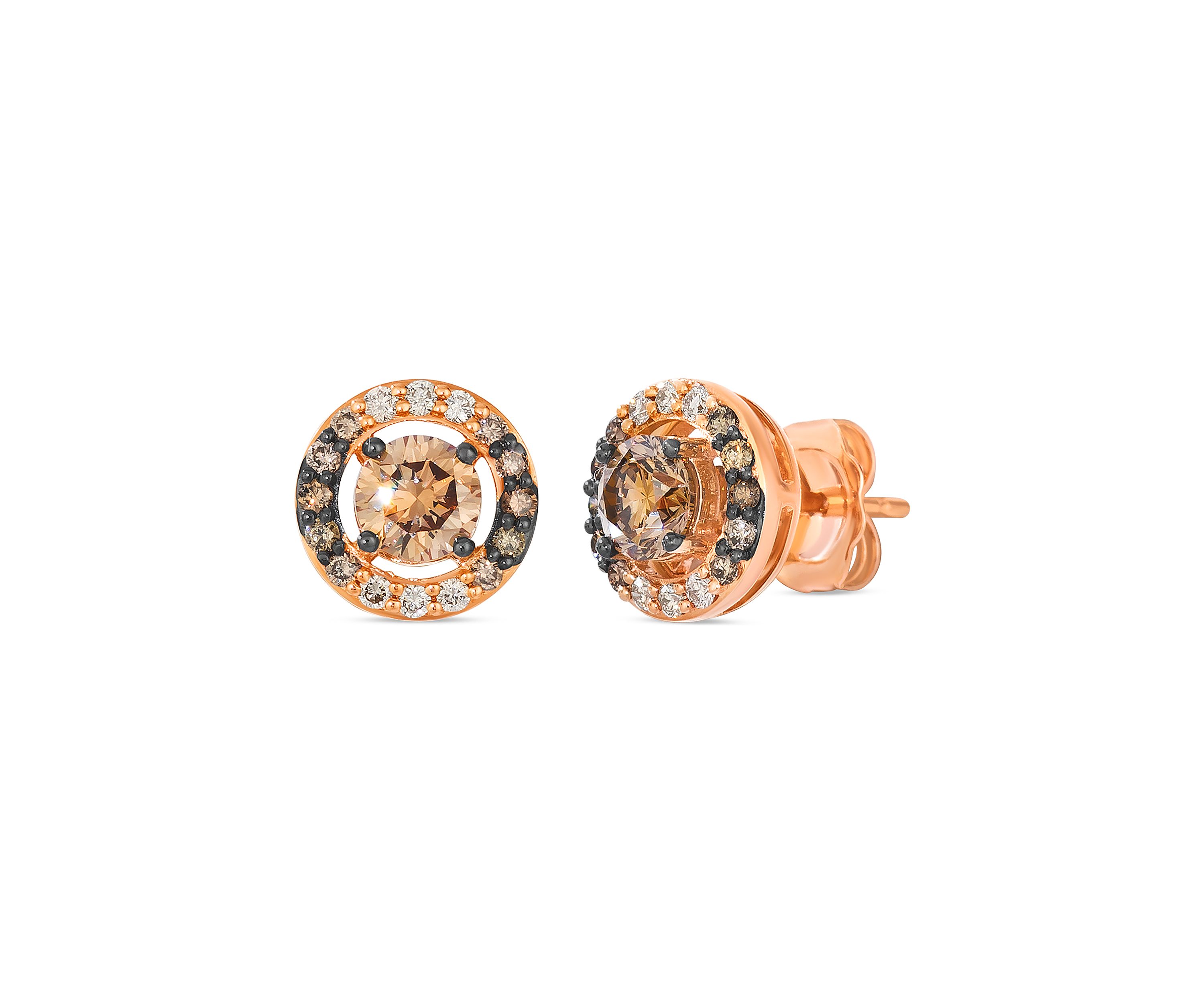 5/8 ct. t.w. Chocolate Diamonds® , 1/4 ct. t.w. Chocolate Ombré Diamonds® Chocolatier® Earrings in 14K Strawberry Gold®