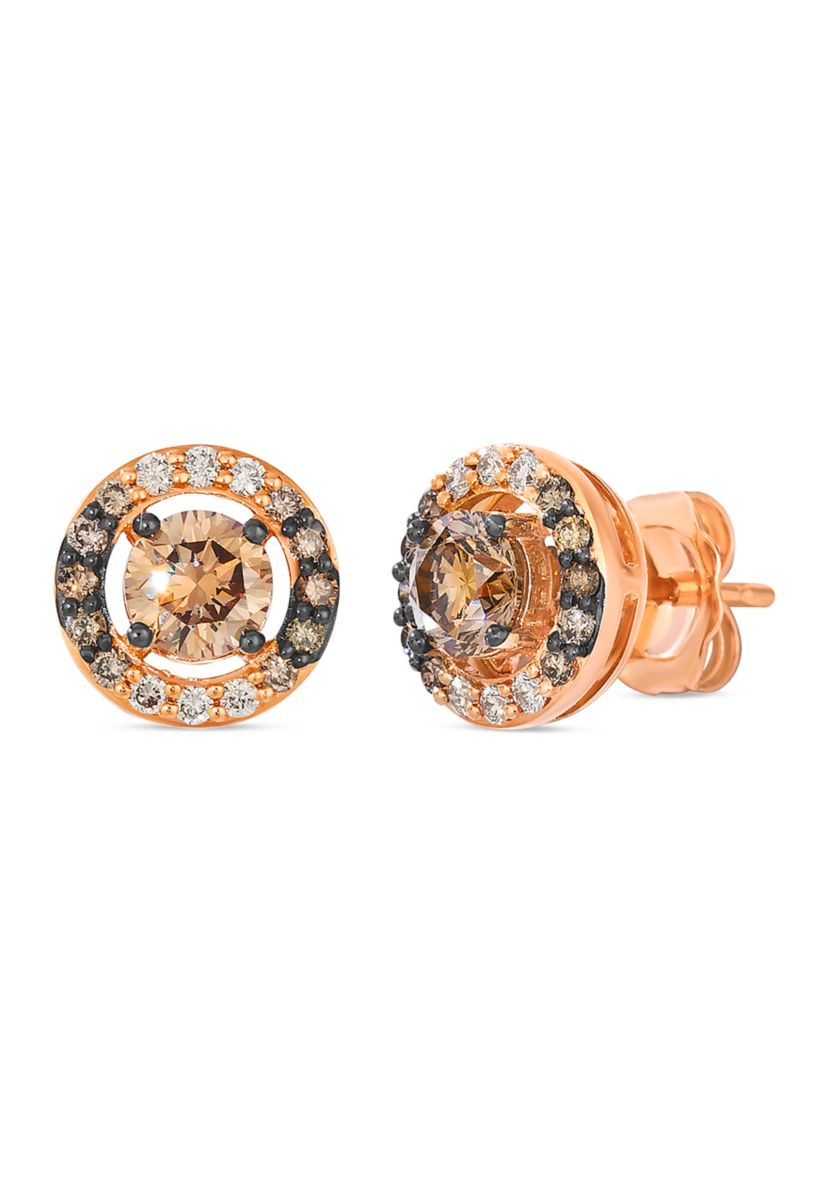 5/8 ct. t.w. Chocolate Diamonds® , 1/4 ct. t.w. Chocolate Ombré Diamonds® Chocolatier® Earrings in 14K Strawberry Gold®