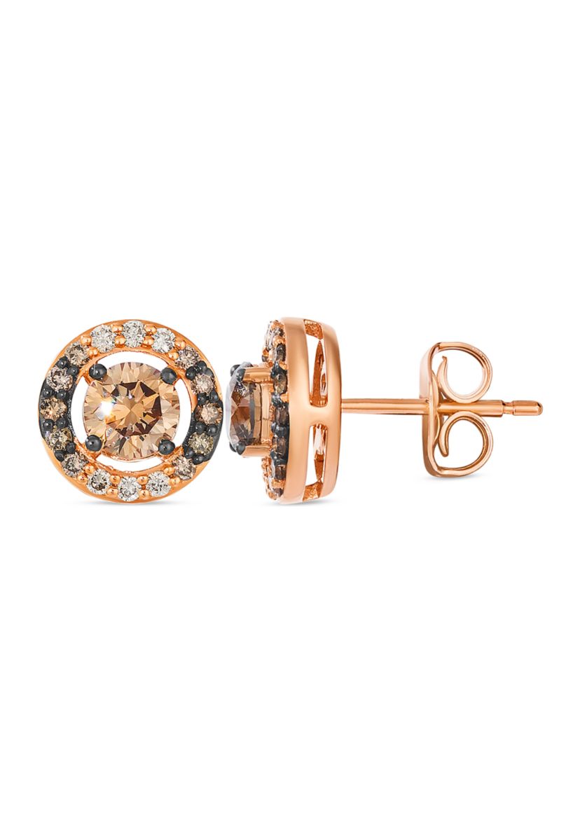 5/8 ct. t.w. Chocolate Diamonds® , 1/4 ct. t.w. Chocolate Ombré Diamonds® Chocolatier® Earrings in 14K Strawberry Gold®
