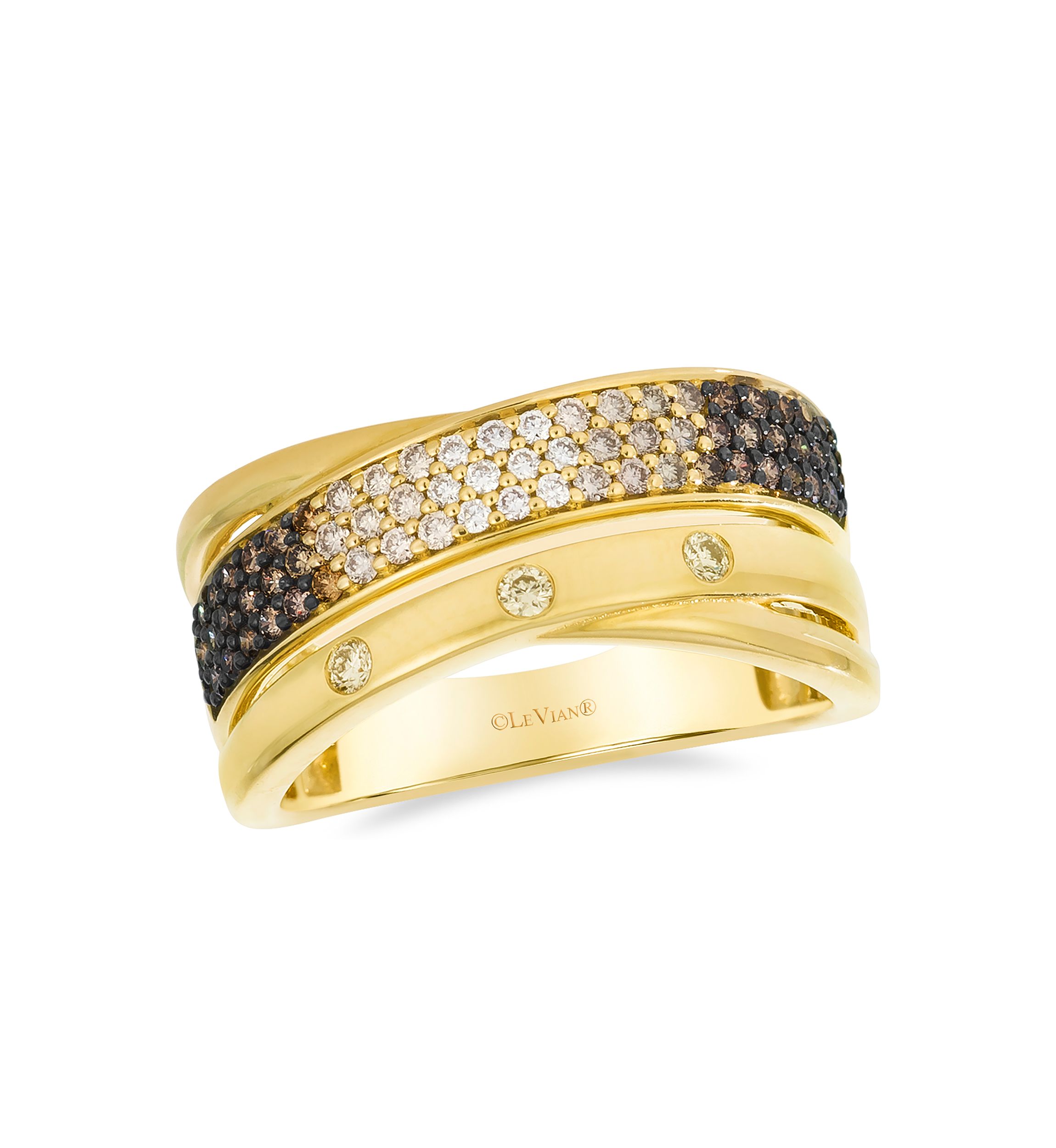 1/2 ct. t.w. Chocolate Diamonds® Ombré Ring in 14K Honey Gold™