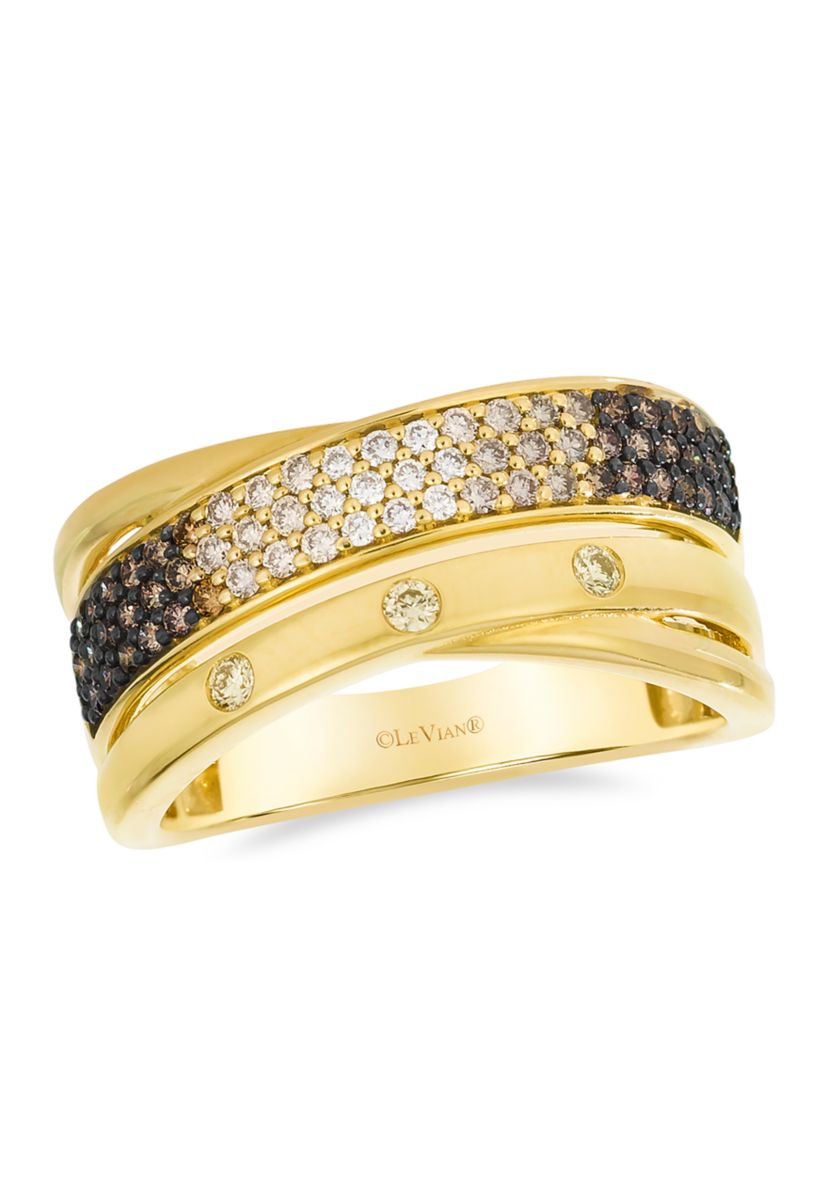 1/2 ct. t.w. Chocolate Diamonds® Ombré Ring in 14K Honey Gold™
