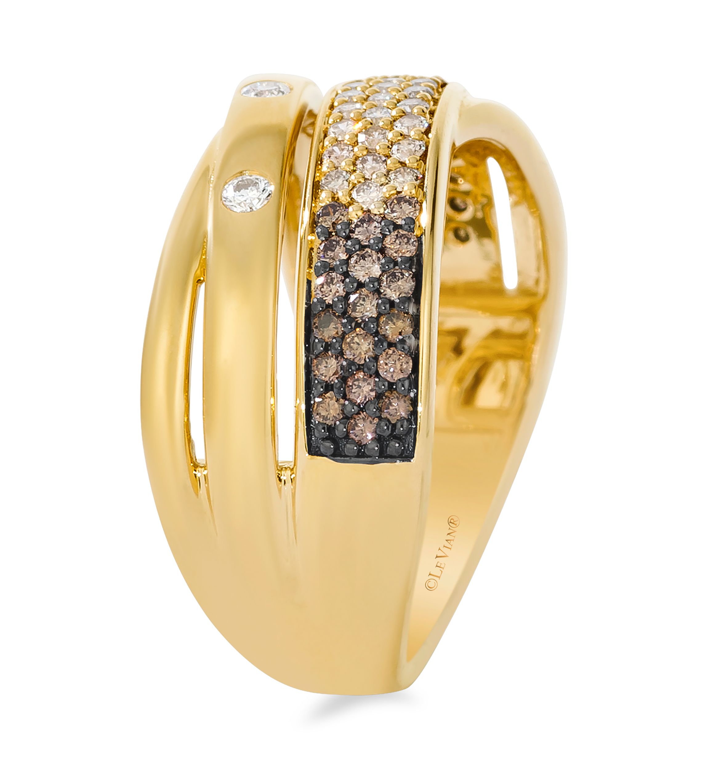1/2 ct. t.w. Chocolate Diamonds® Ombré Ring in 14K Honey Gold™