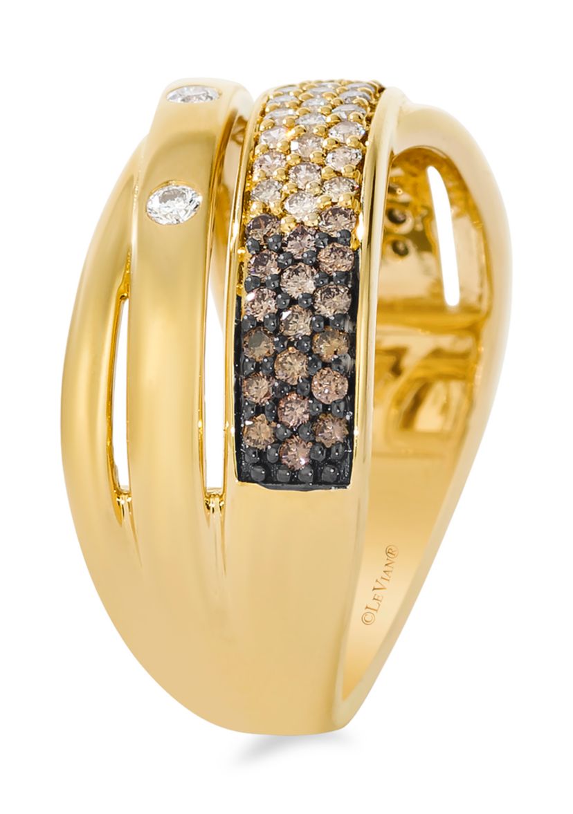1/2 ct. t.w. Chocolate Diamonds® Ombré Ring in 14K Honey Gold™