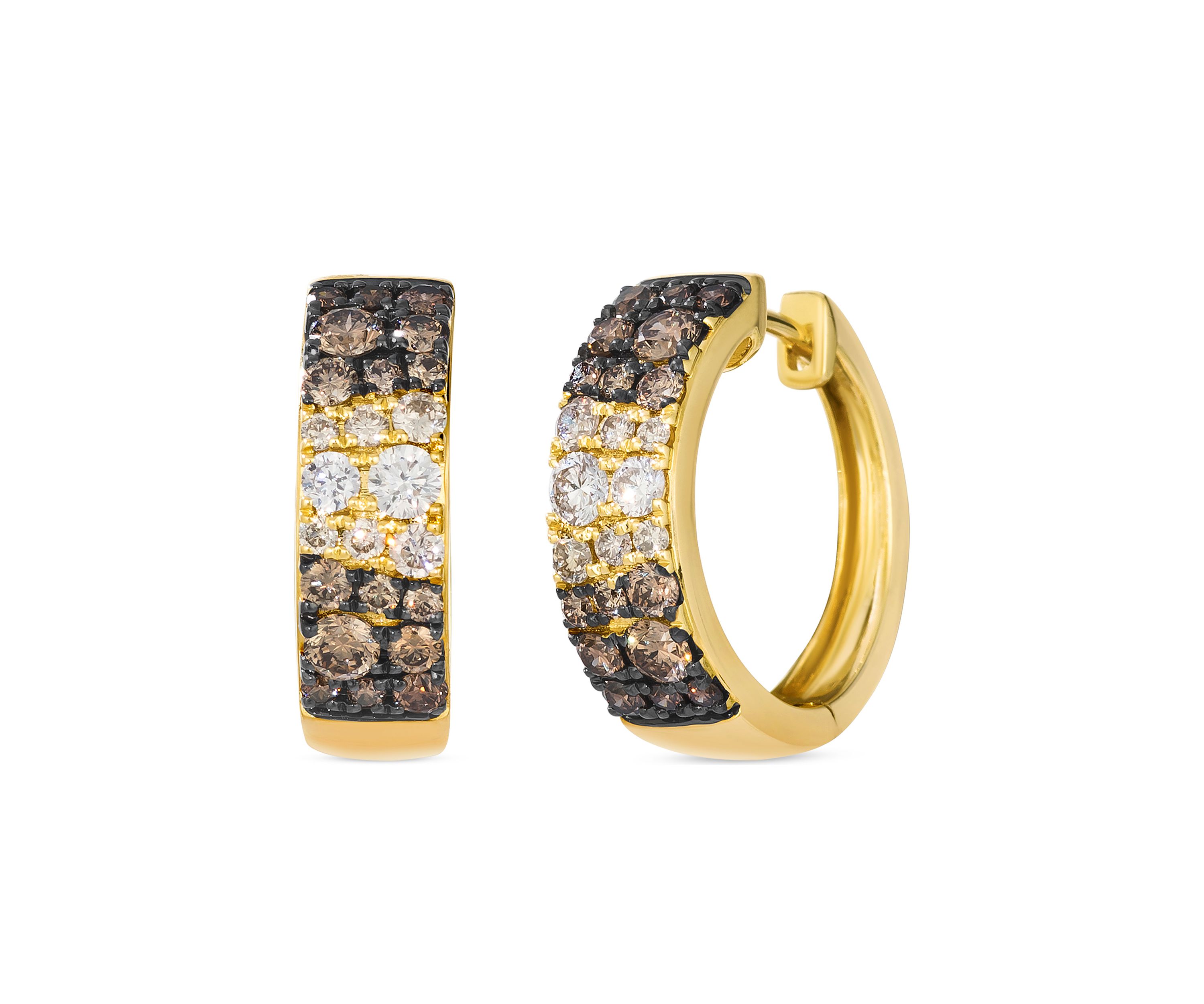 1.43 ct. t.w. Chocolate Ombré Diamonds® Ombré Earrings in 14K Honey Gold™