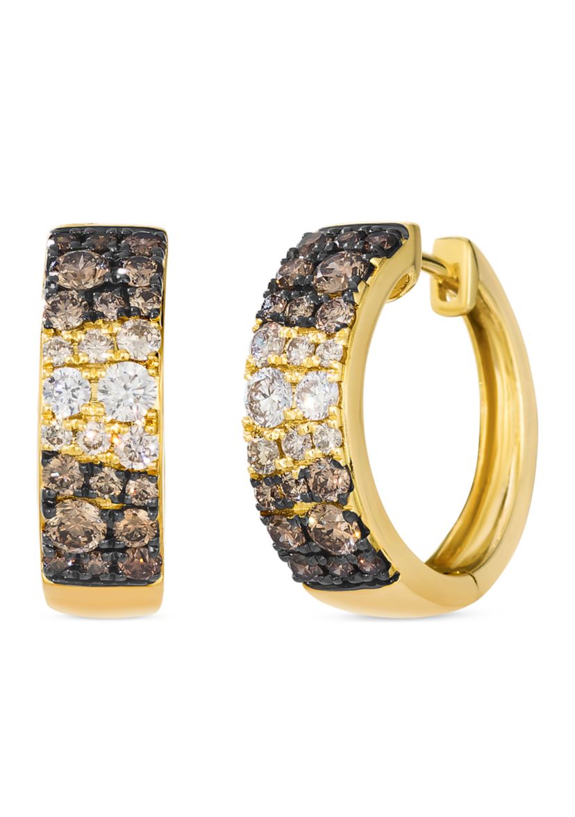 1.43 ct. t.w. Chocolate Ombré Diamonds® Ombré Earrings in 14K Honey Gold™