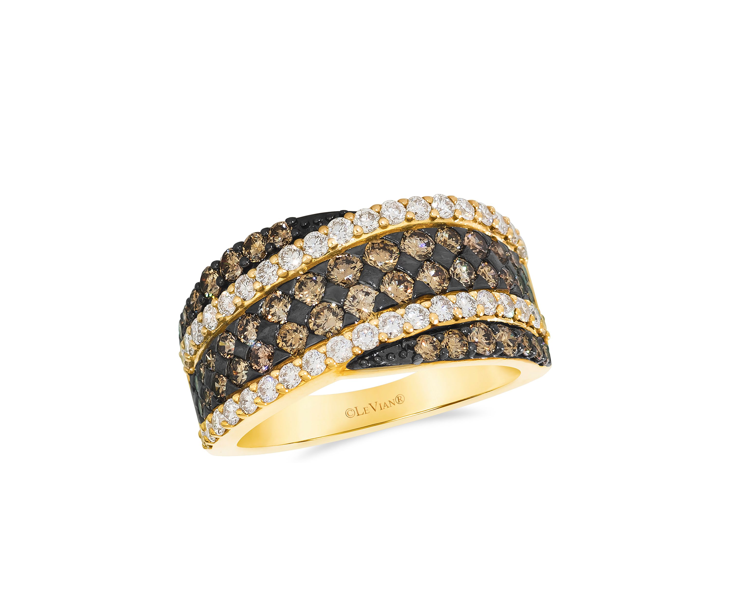 1.25 ct. t.w. Chocolate Diamonds® and 5/8 ct. t.w. Nude Diamonds™ Ring in 14K Honey Gold™