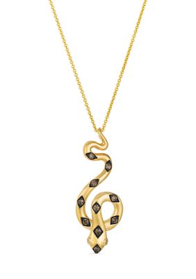 Le Vian 1/5 ct. t.w. Chocolate Diamonds, Nude Diamondsâ¢ Snake Pendant Necklace in 14K Honey Gold