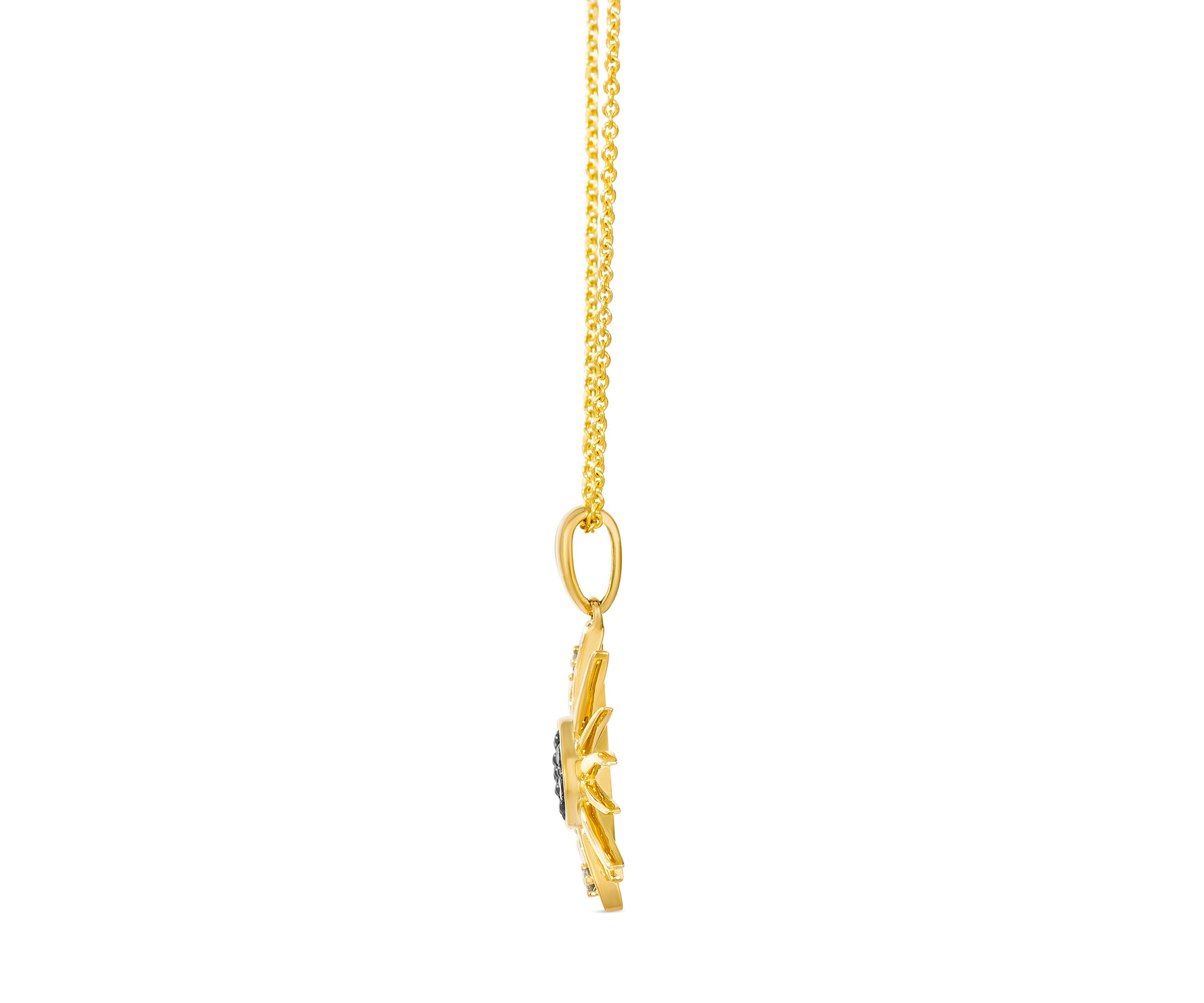 1/4 ct. t.w. Nude Diamonds™, 1/8 ct. t.w. Chocolate Diamonds® Sun and Moon Pendant Necklace in 14K Honey Gold™