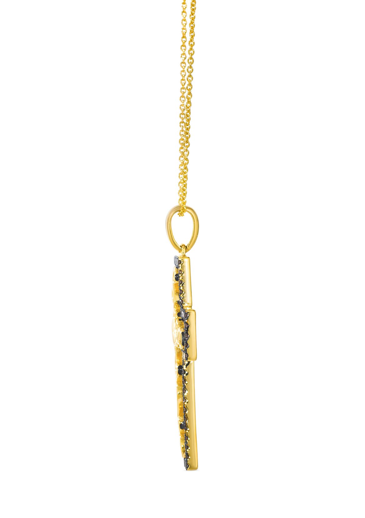 1/2 ct. t.w. Chocolate Diamond® Chocolatier® Cross Pendant Necklace in 14K Honey Gold™