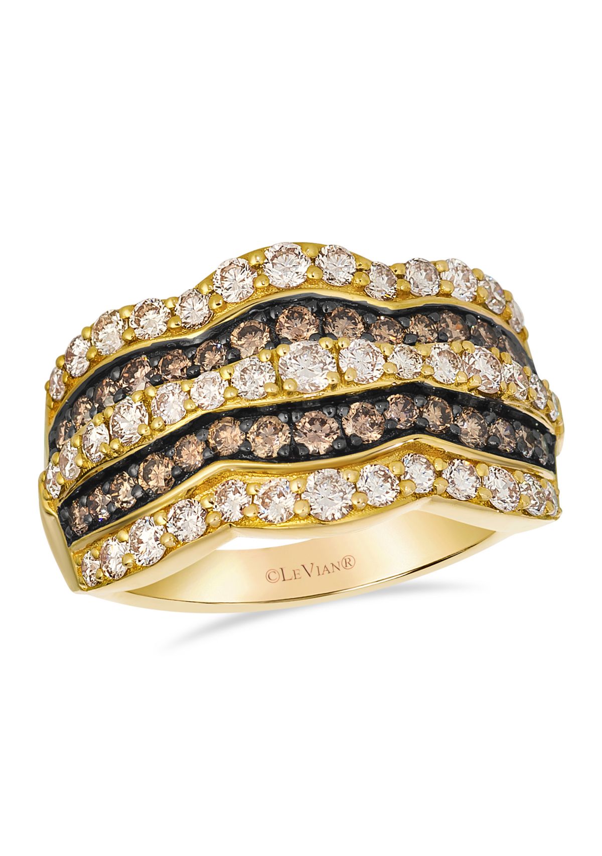 Ring featuring 1 ct. t.w. Nude Diamonds™, 5/8 ct. t.w. Chocolate Diamonds® set in 14K Honey Gold™