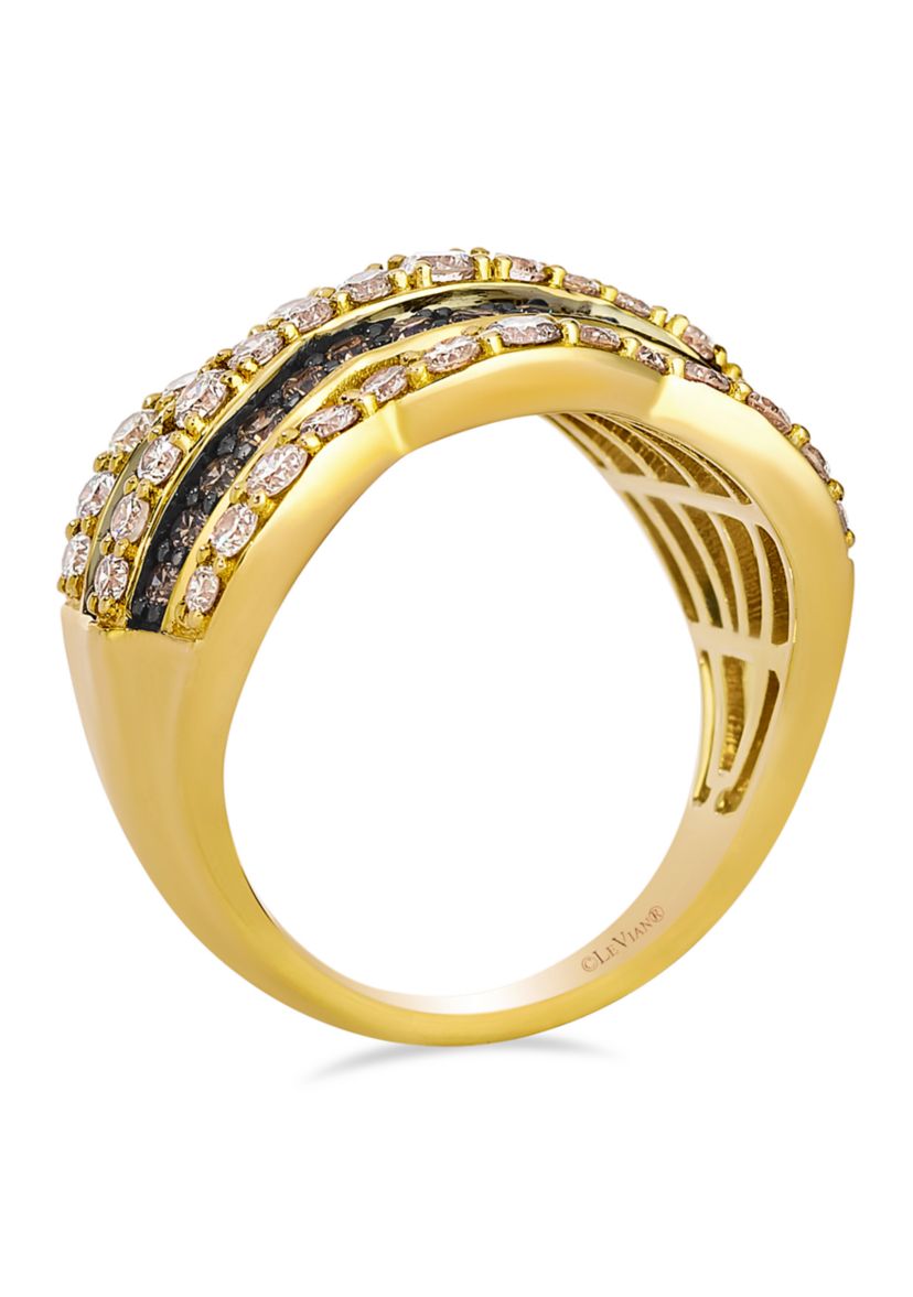 Ring featuring 1 ct. t.w. Nude Diamonds™, 5/8 ct. t.w. Chocolate Diamonds® set in 14K Honey Gold™