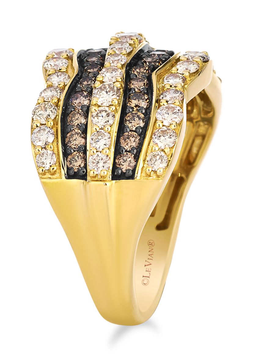 Ring featuring 1 ct. t.w. Nude Diamonds™, 5/8 ct. t.w. Chocolate Diamonds® set in 14K Honey Gold™